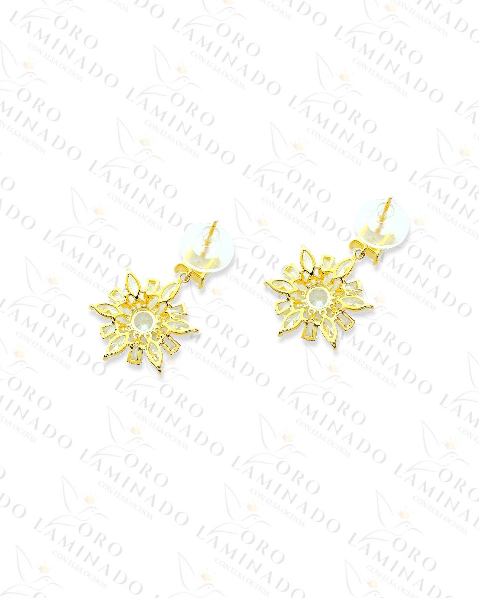 High Quality Flower Diamond Earrings B122