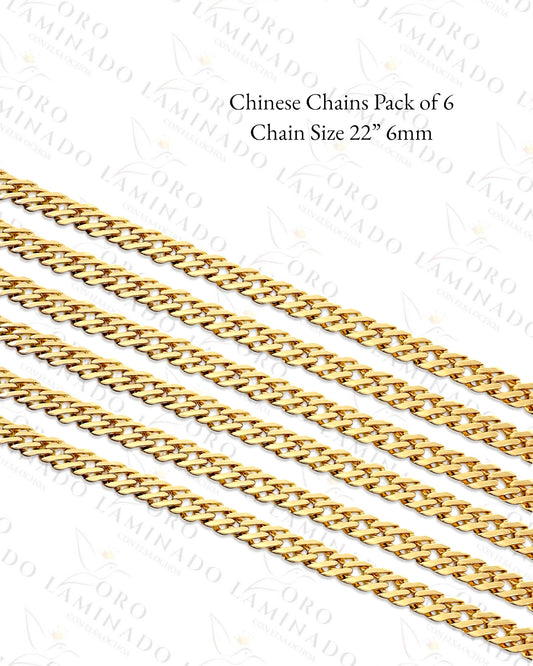 Chinese Chains Pack of 6 Size 22” 6mm G290