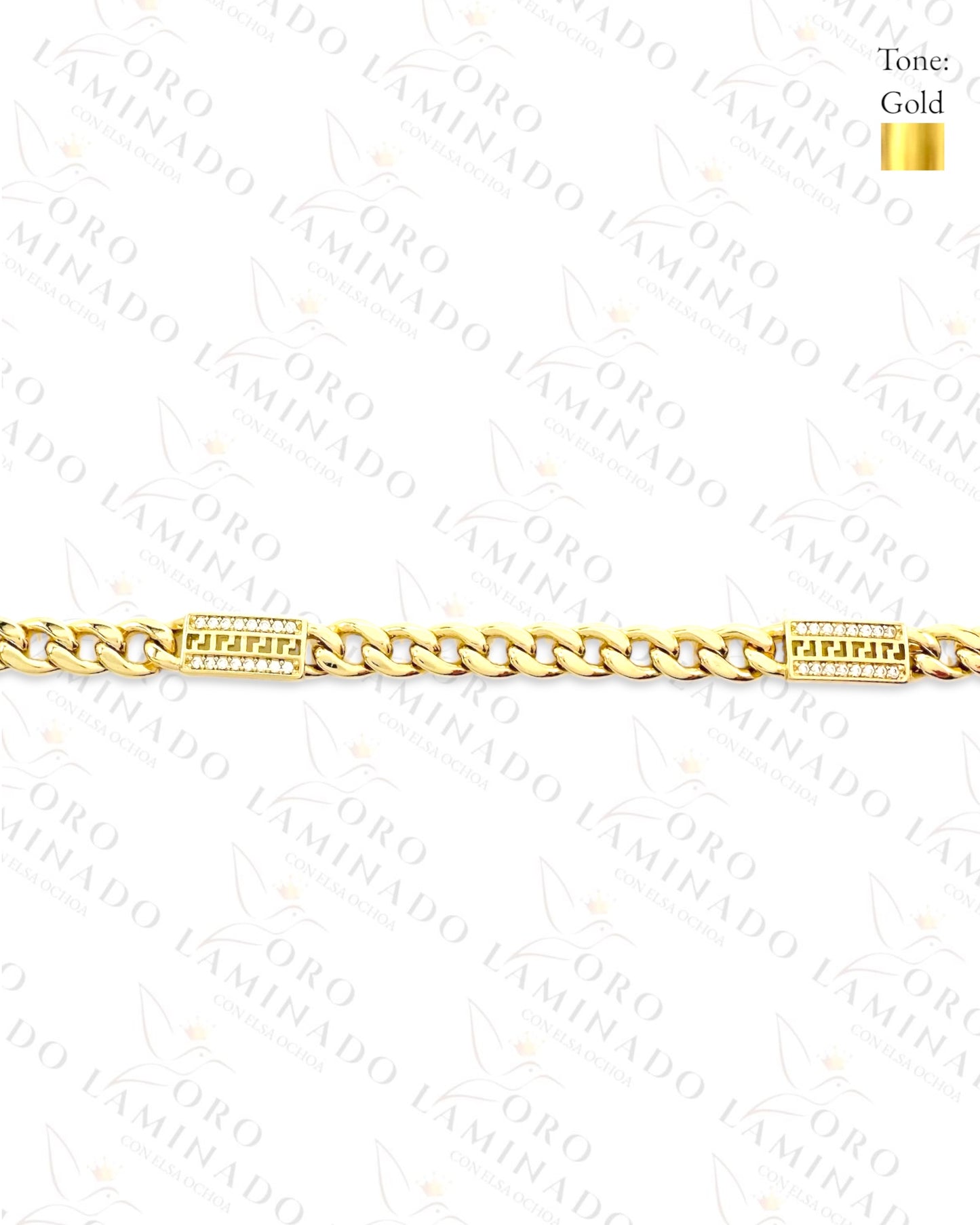 High Quality Greek Key Link Necklace (Gold Filled) B26