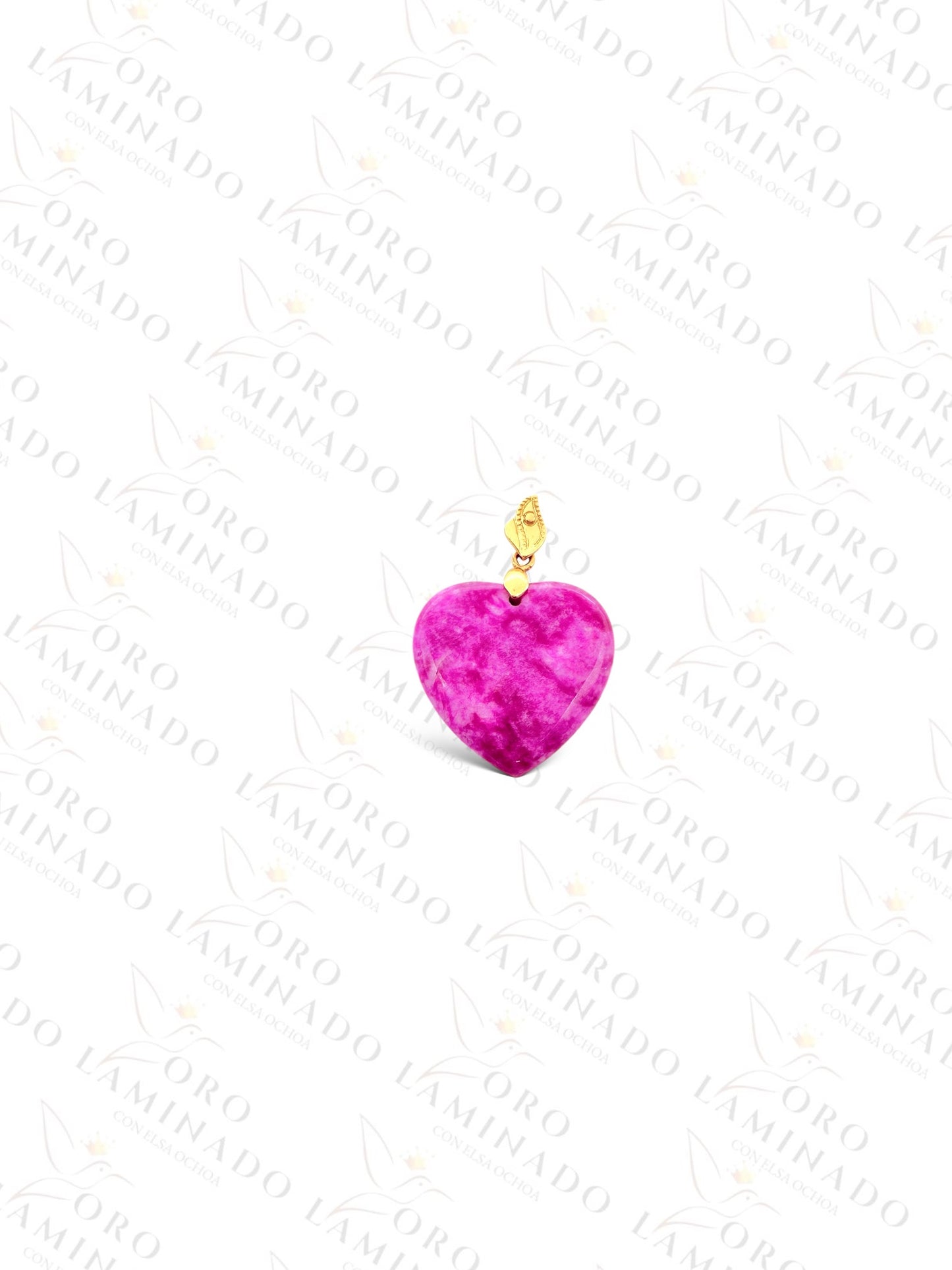 Gold Filled Fuchsia Heart Pendant G75