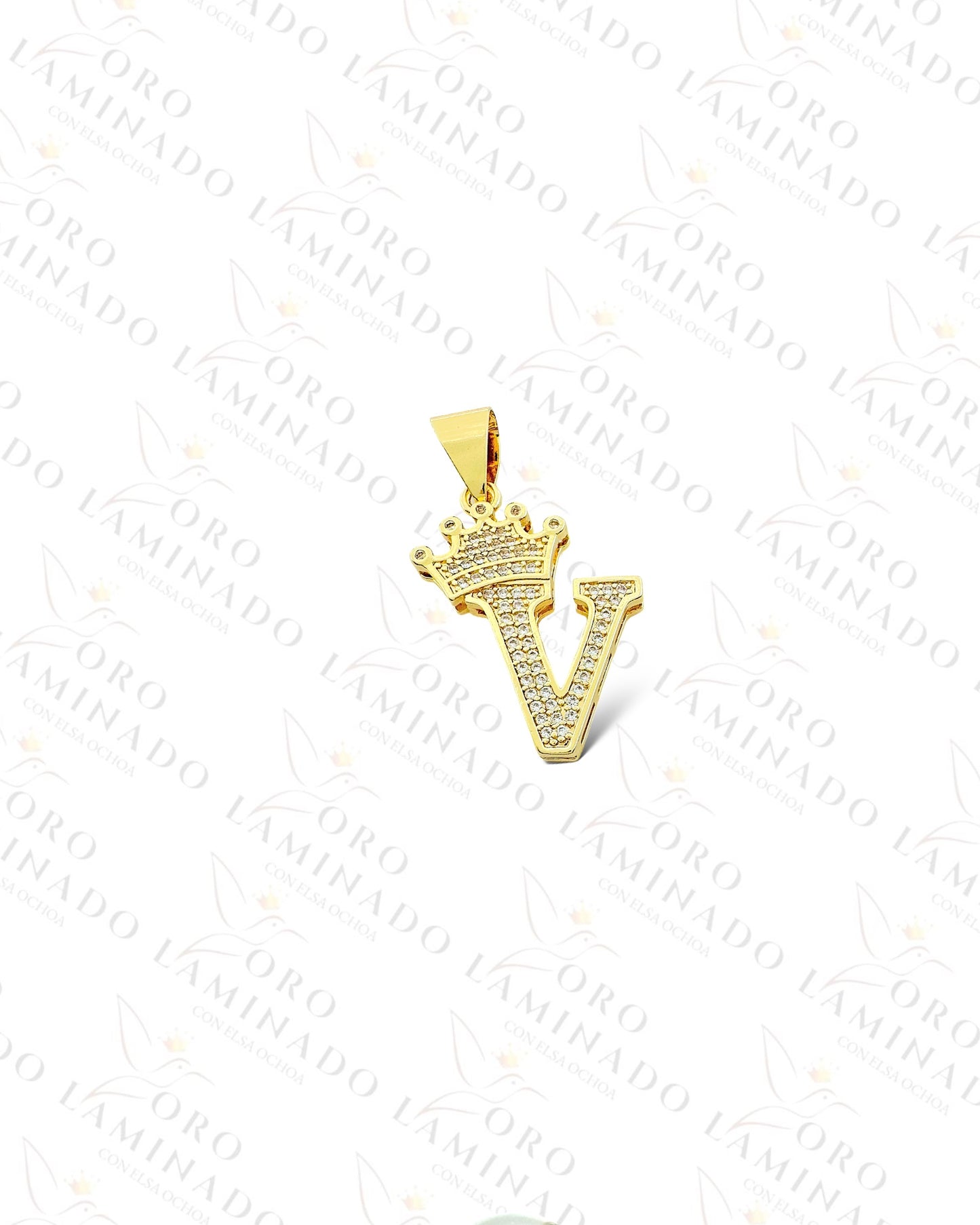 Letter "V" Crown Pendant B172