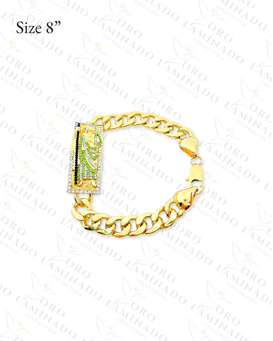 Gold Saint Jude Plaque Bracelet (Gold Filled) Y377