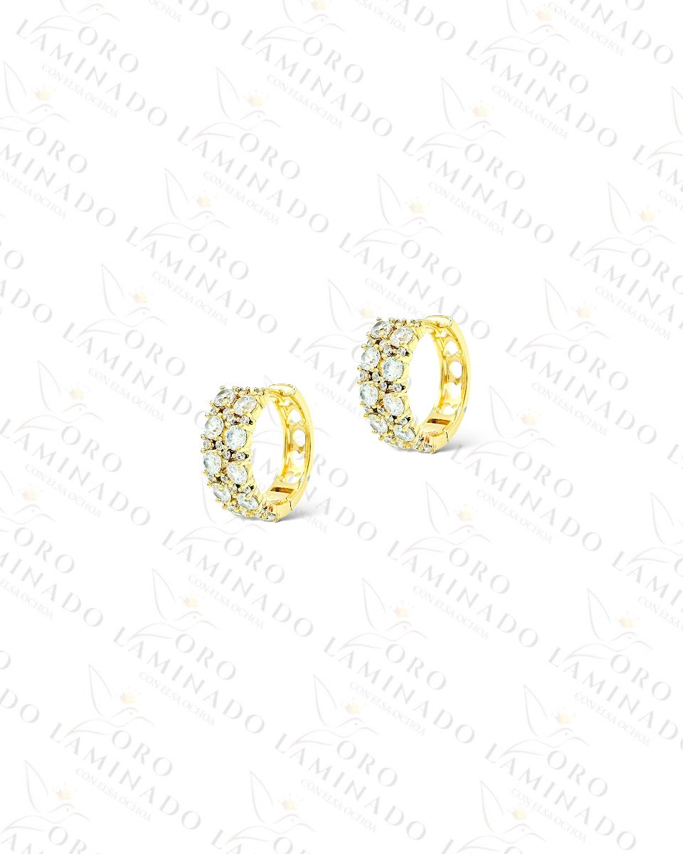 High Quality Clear Stones Hoop Earrings  R367