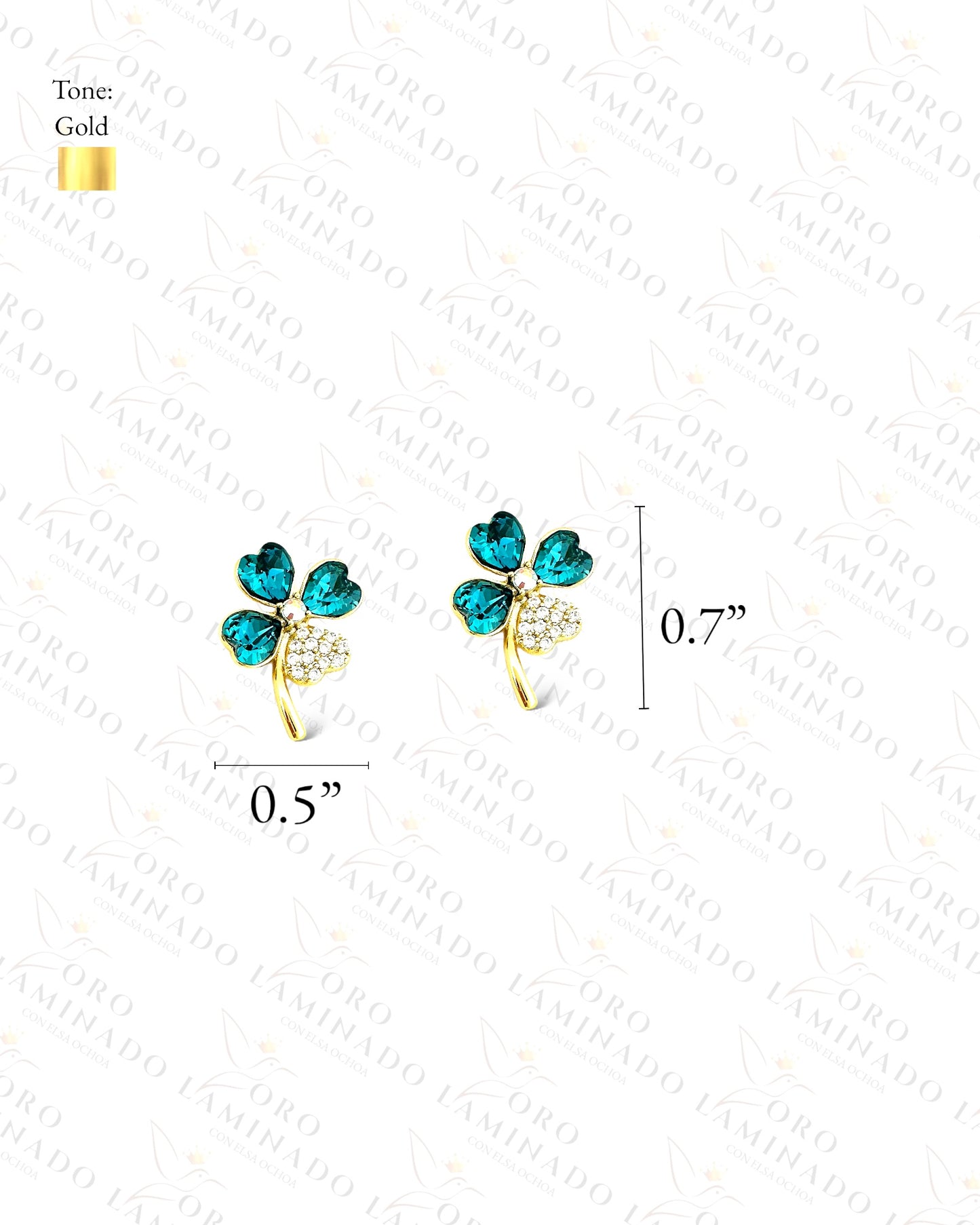 High Quality Blue Clover Earrings C428