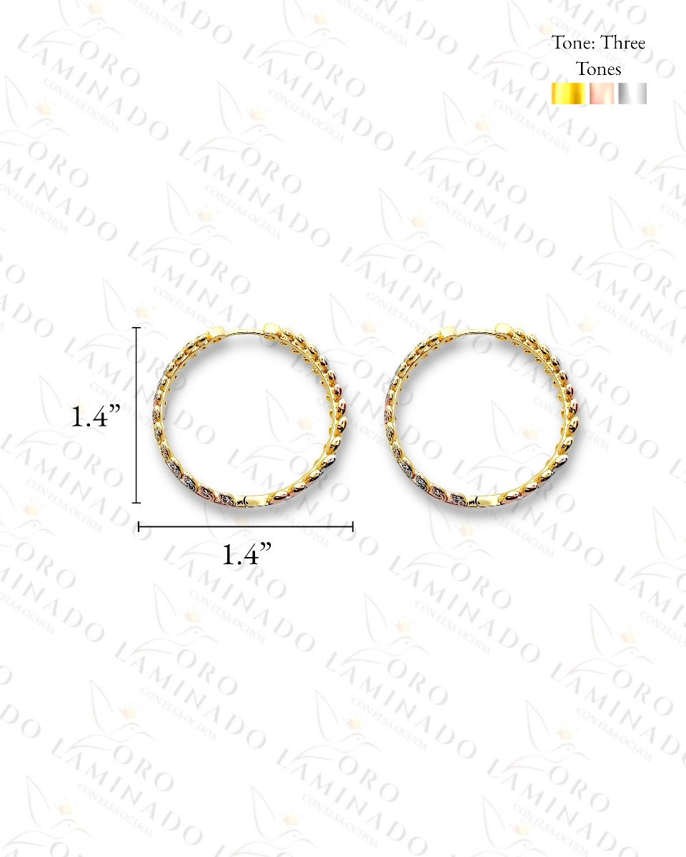 High Quality Three Tones Hoop Earrings C411