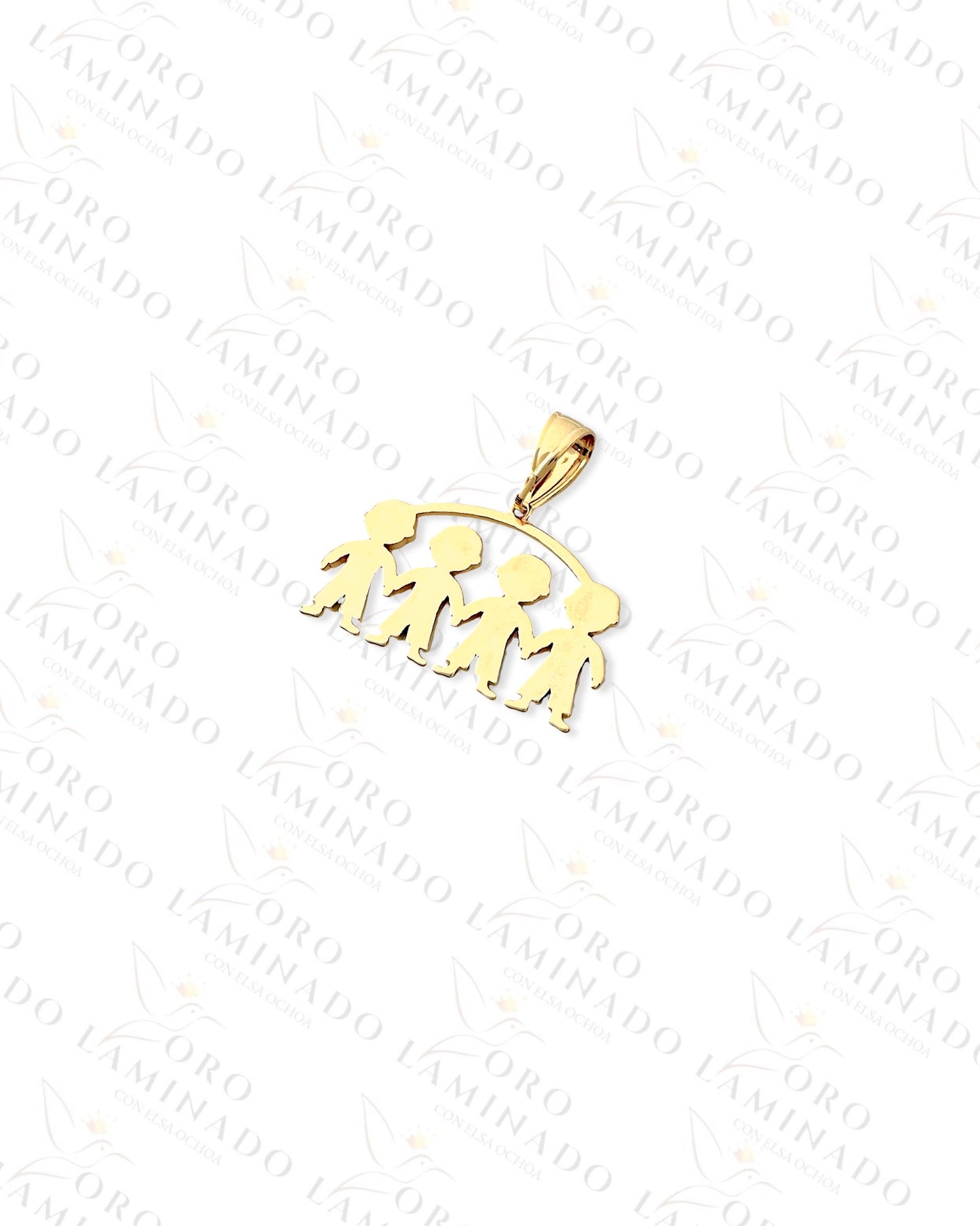 Three Tones Four Boys Pendant (Gold Filled) G66