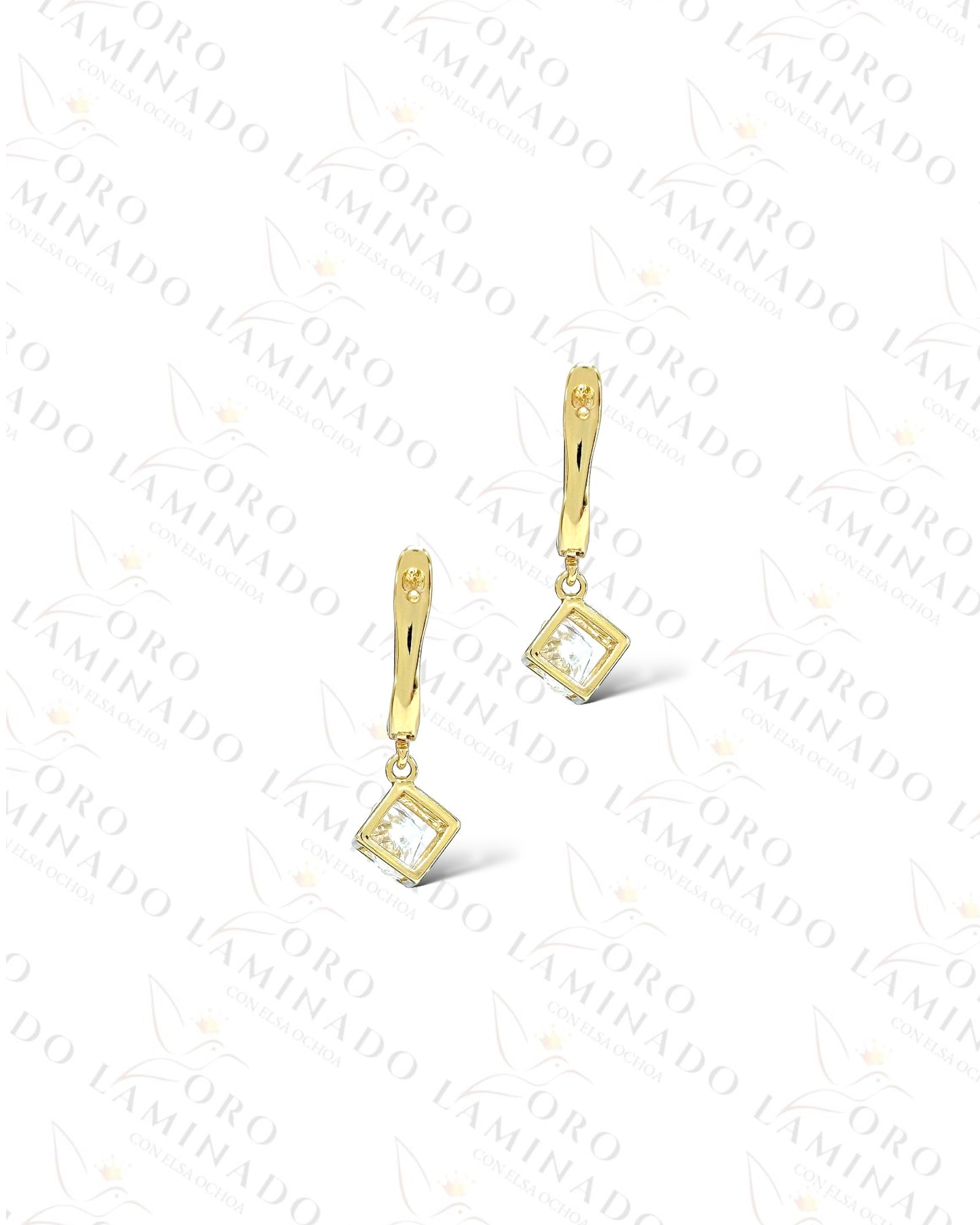 High Quality Golden Cube Earrings  B445