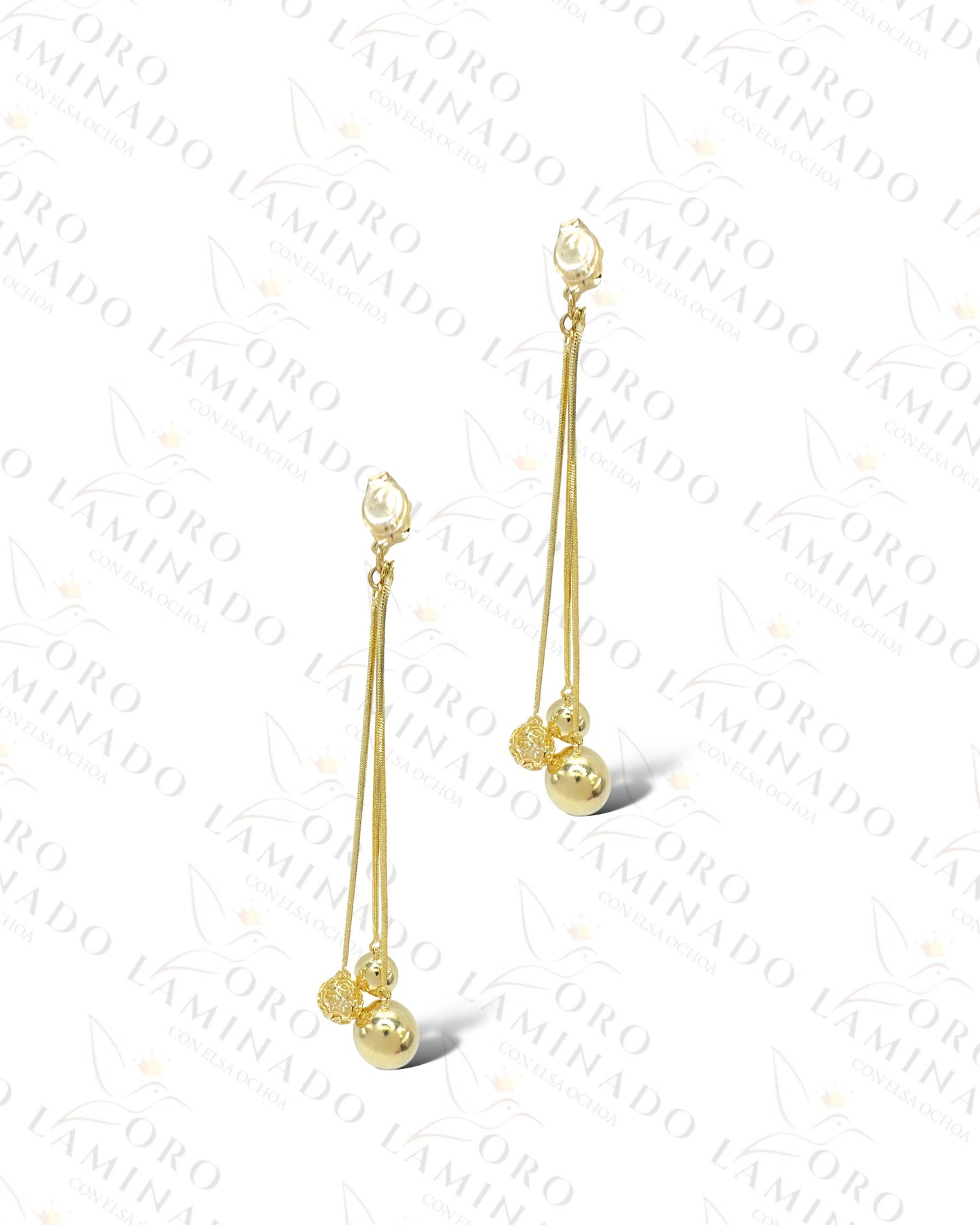 High Quality Gold Long Earrings R385