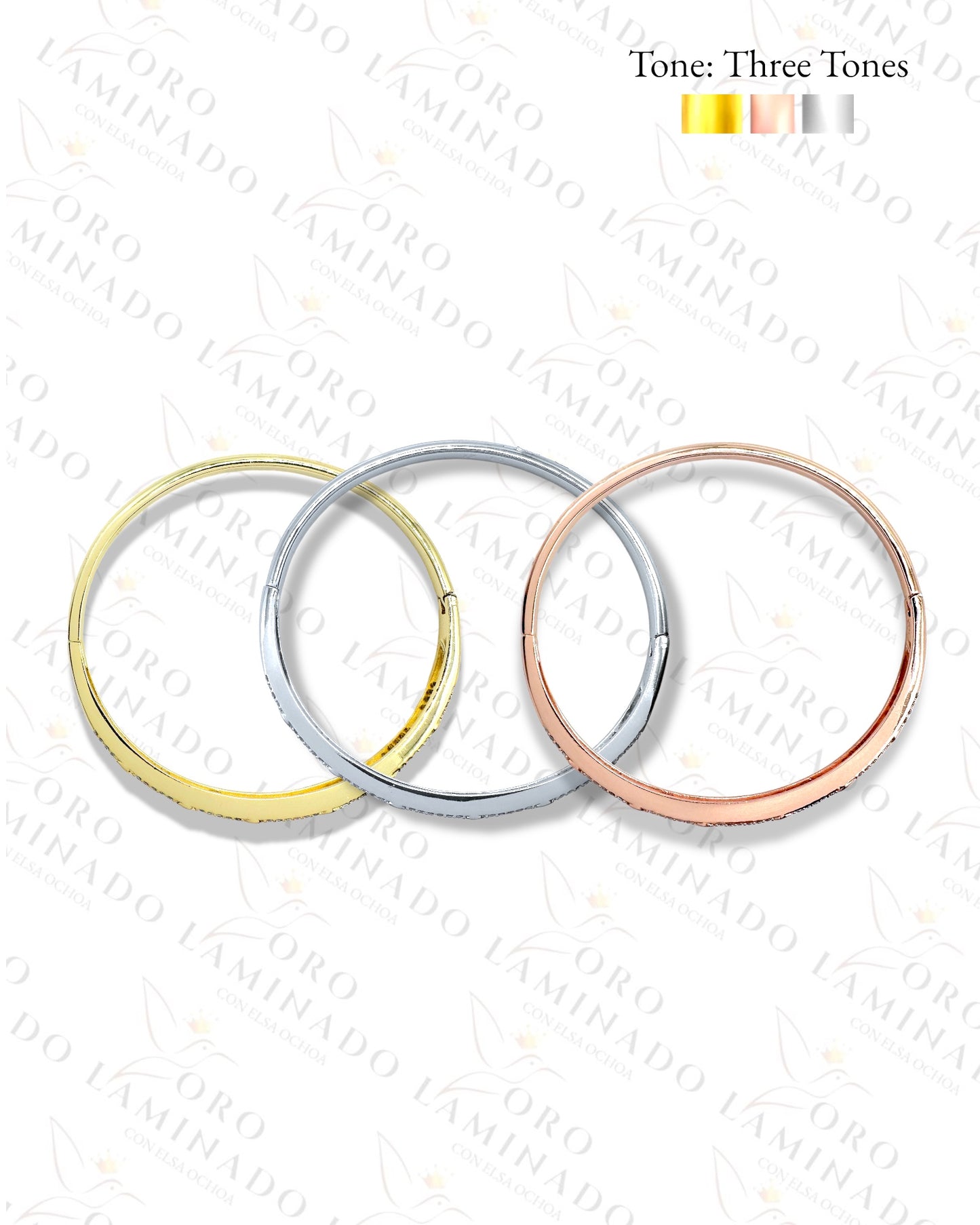 High Quality Pack of 3 Diamond Bangle Bracelets R363