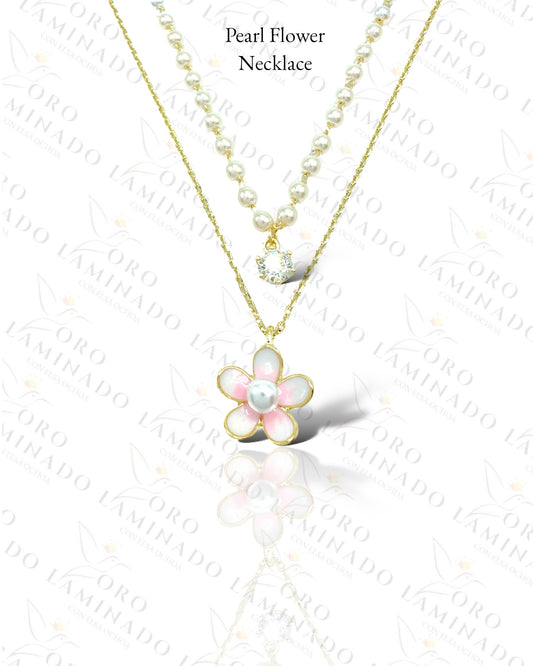 High Quality Pearl Flower Double Chain Necklace R61