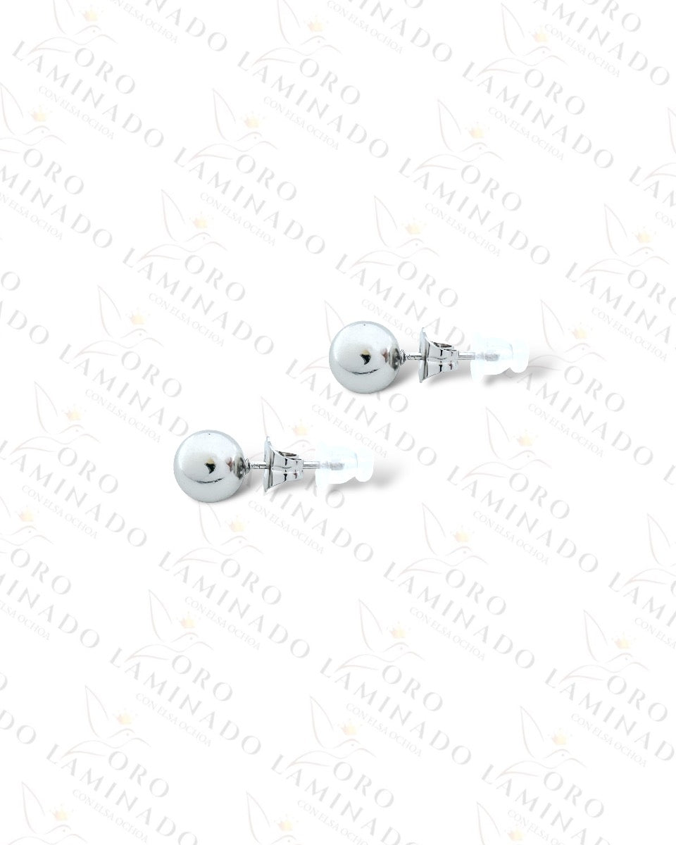 High Quality Silver Round Earrings R288