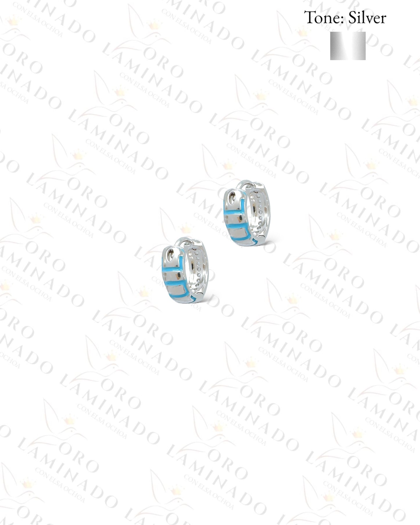 High Quality Blue and Silver Men Earrings C341