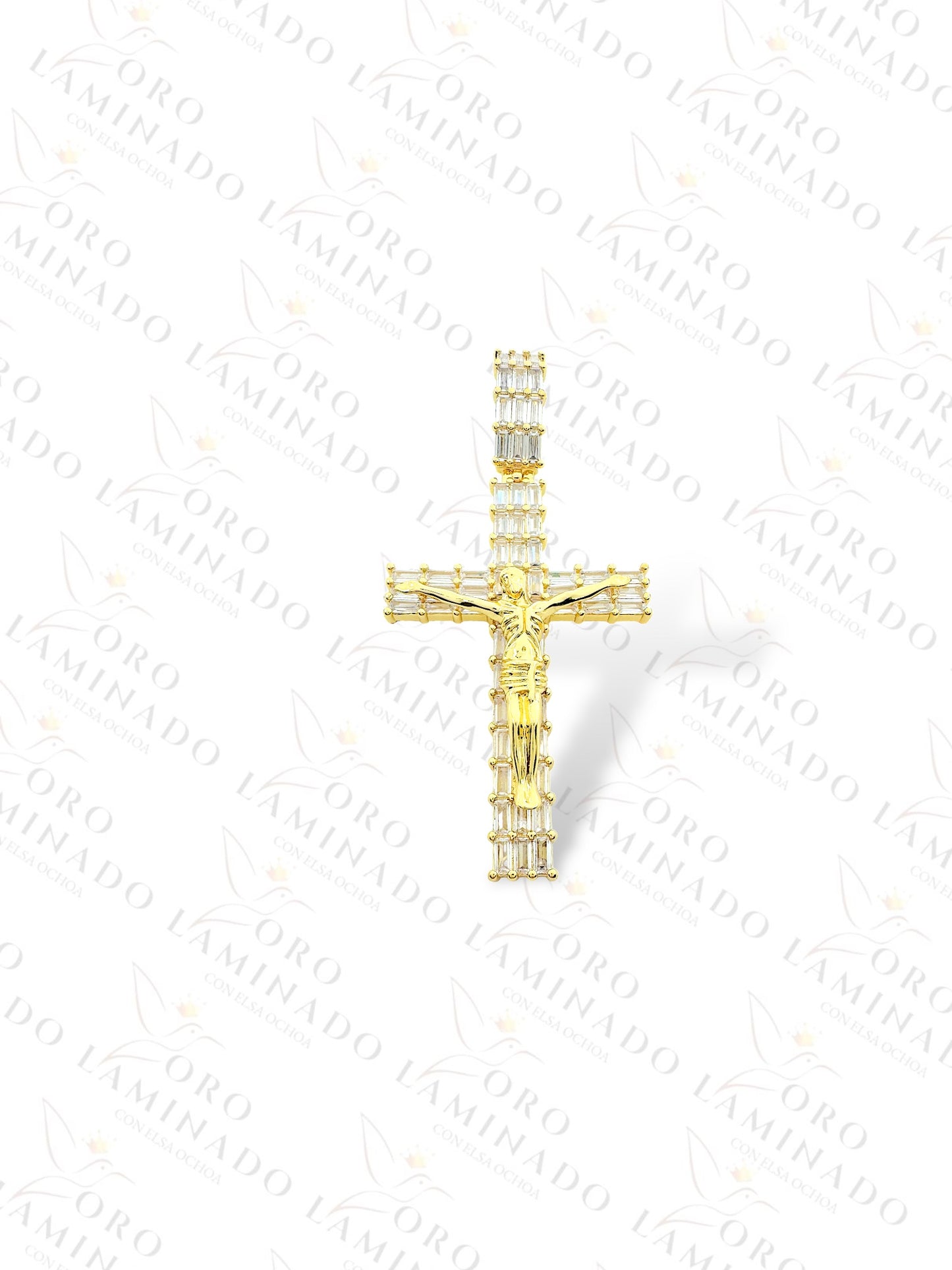 Gold Filled Crystal Crucifix Cross Pendant B127