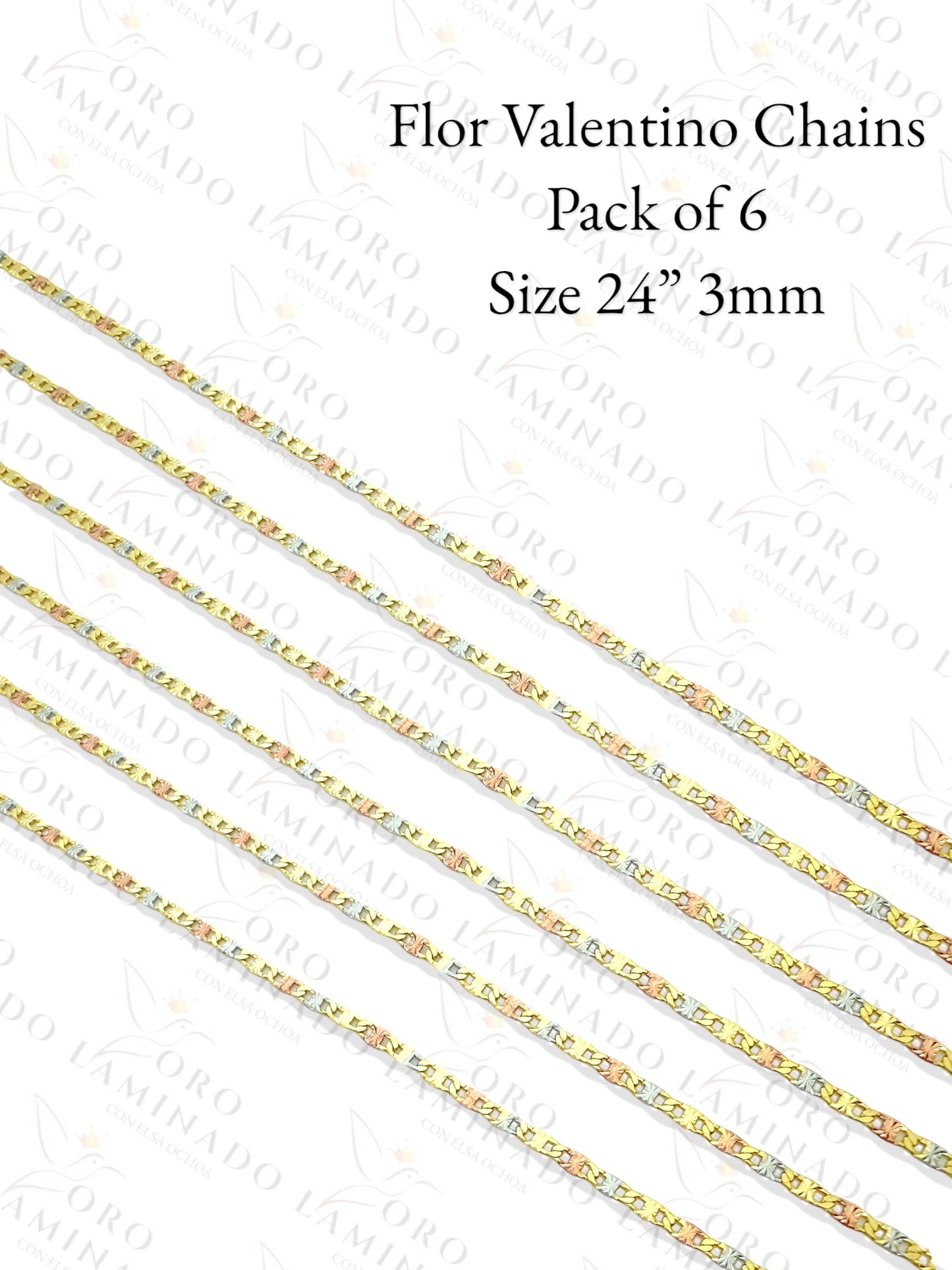 Flor Valentino Chains Pack of 6 Size 24" 3mm Y48