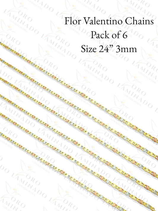 Flor Valentino Chains Pack of 6 Size 24" 3mm Y48