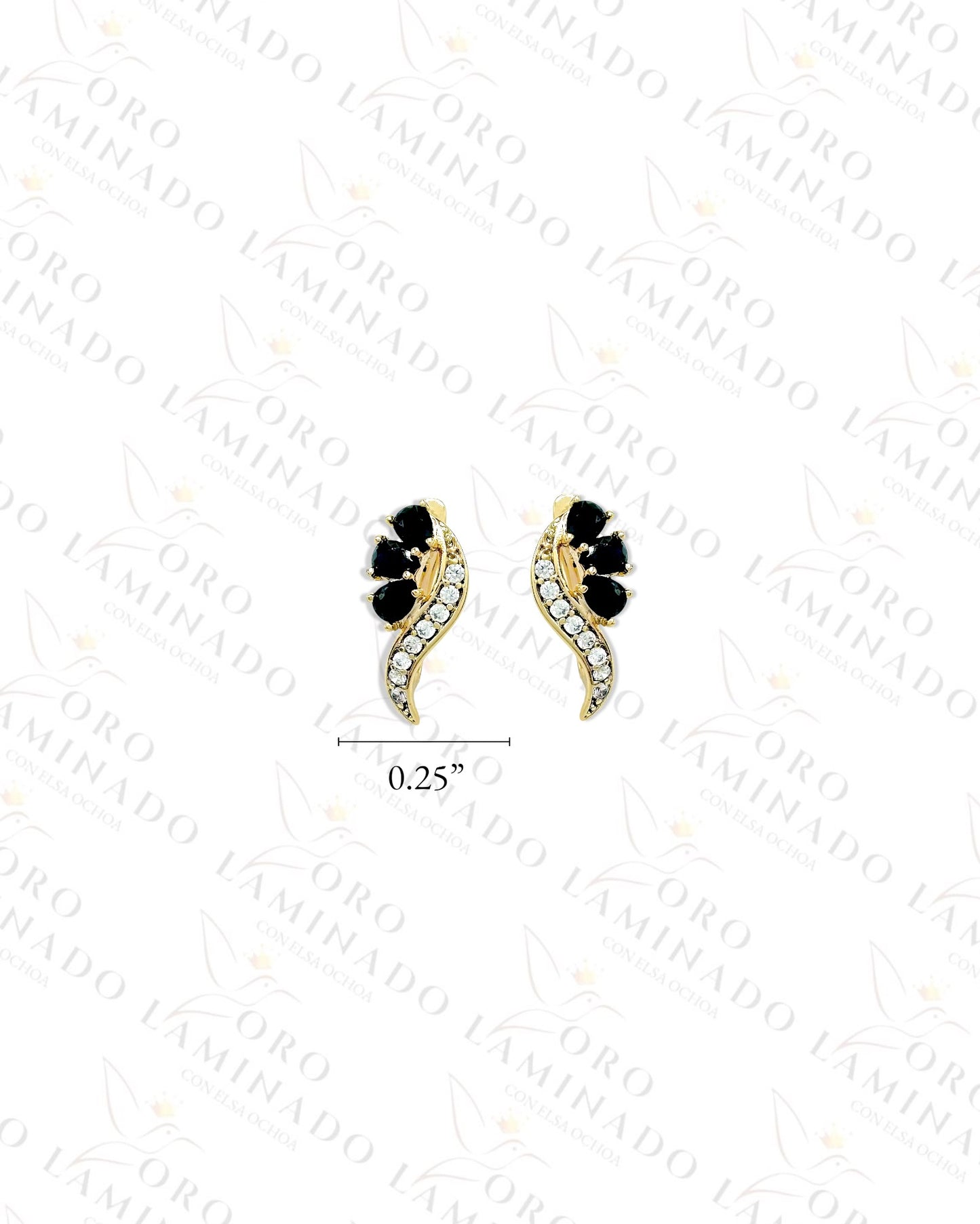 High Quality Dark Leaf Hoop Earrings (Gold Filled) C290