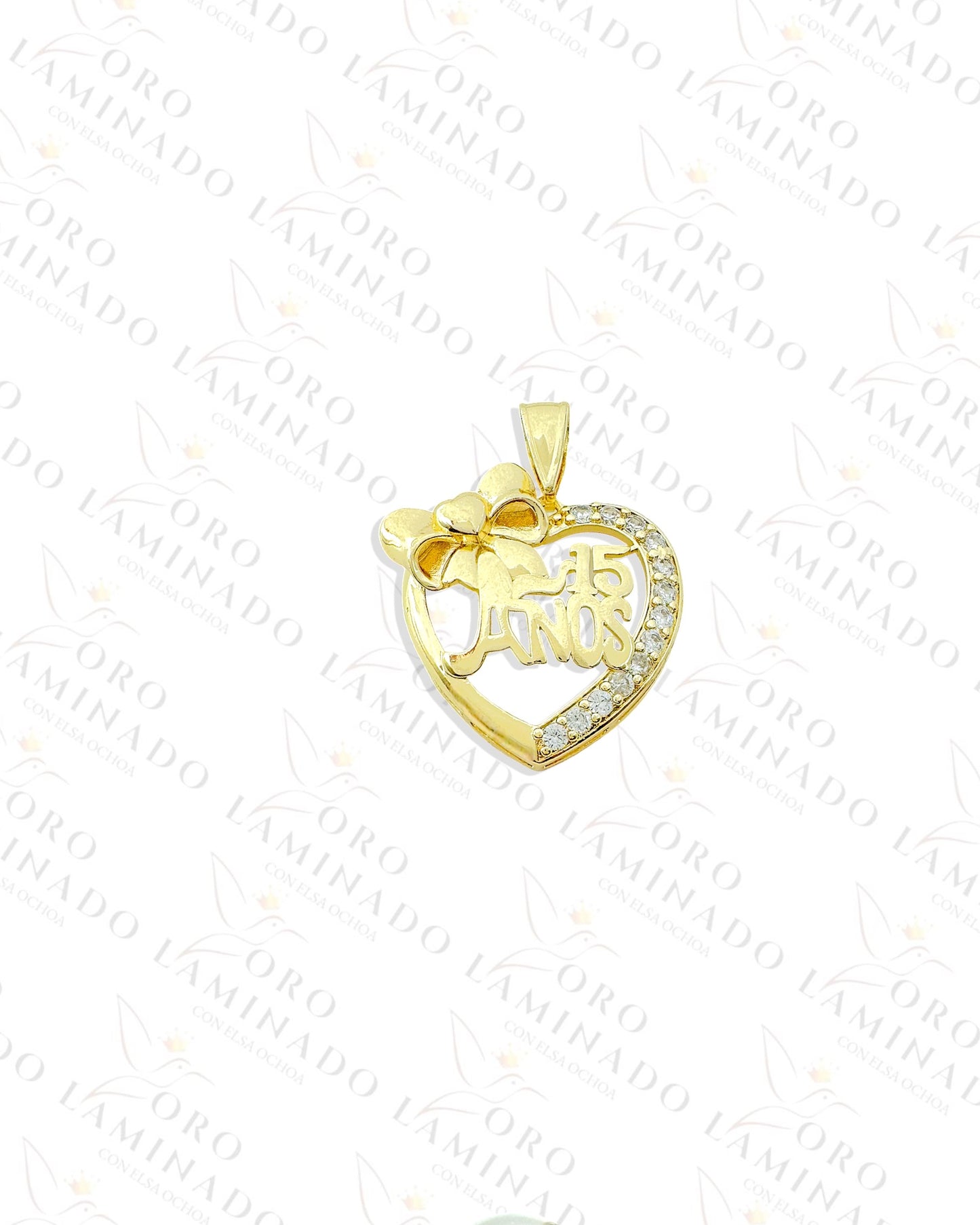 Gold Filled Quinceañera Heart Pendant B176