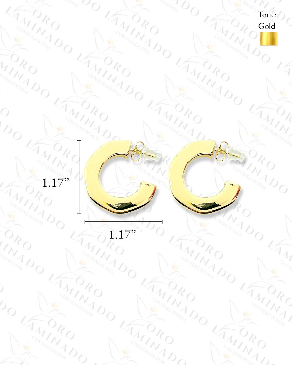 High Quality Golden C-Shape Earrings  B467