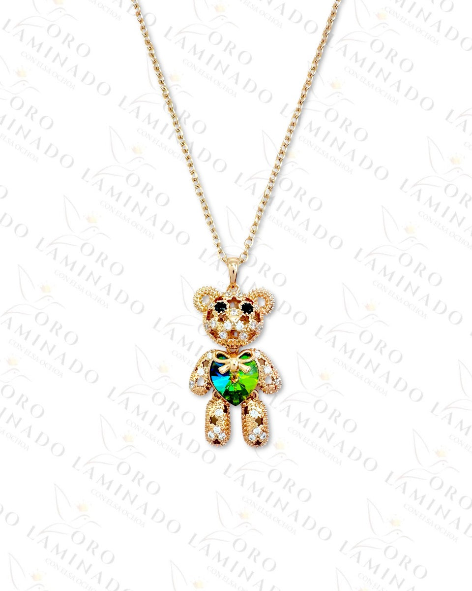 High Quality Blue Litmus Stone Teddy Bear Necklace R180