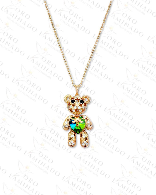 High Quality Blue Litmus Stone Teddy Bear Necklace R180