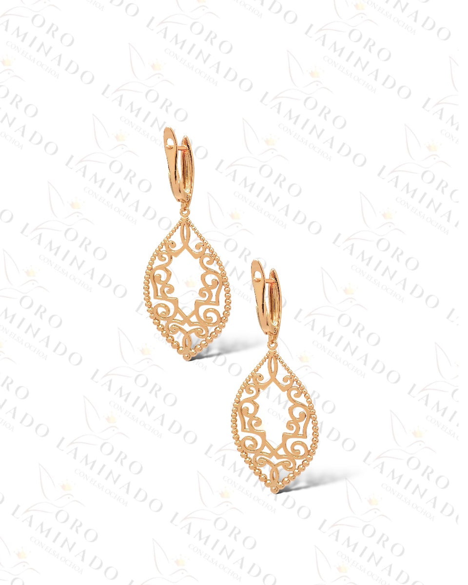 High Quality Rose Gold Leaf Earrings Y107