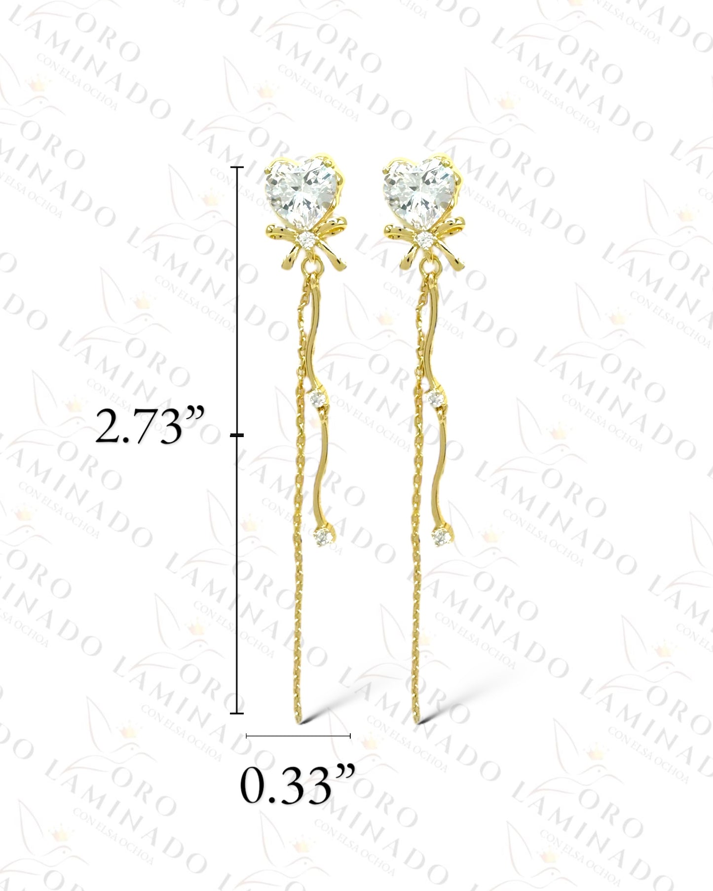 High Quality Long Sparkly Heart Earring C166