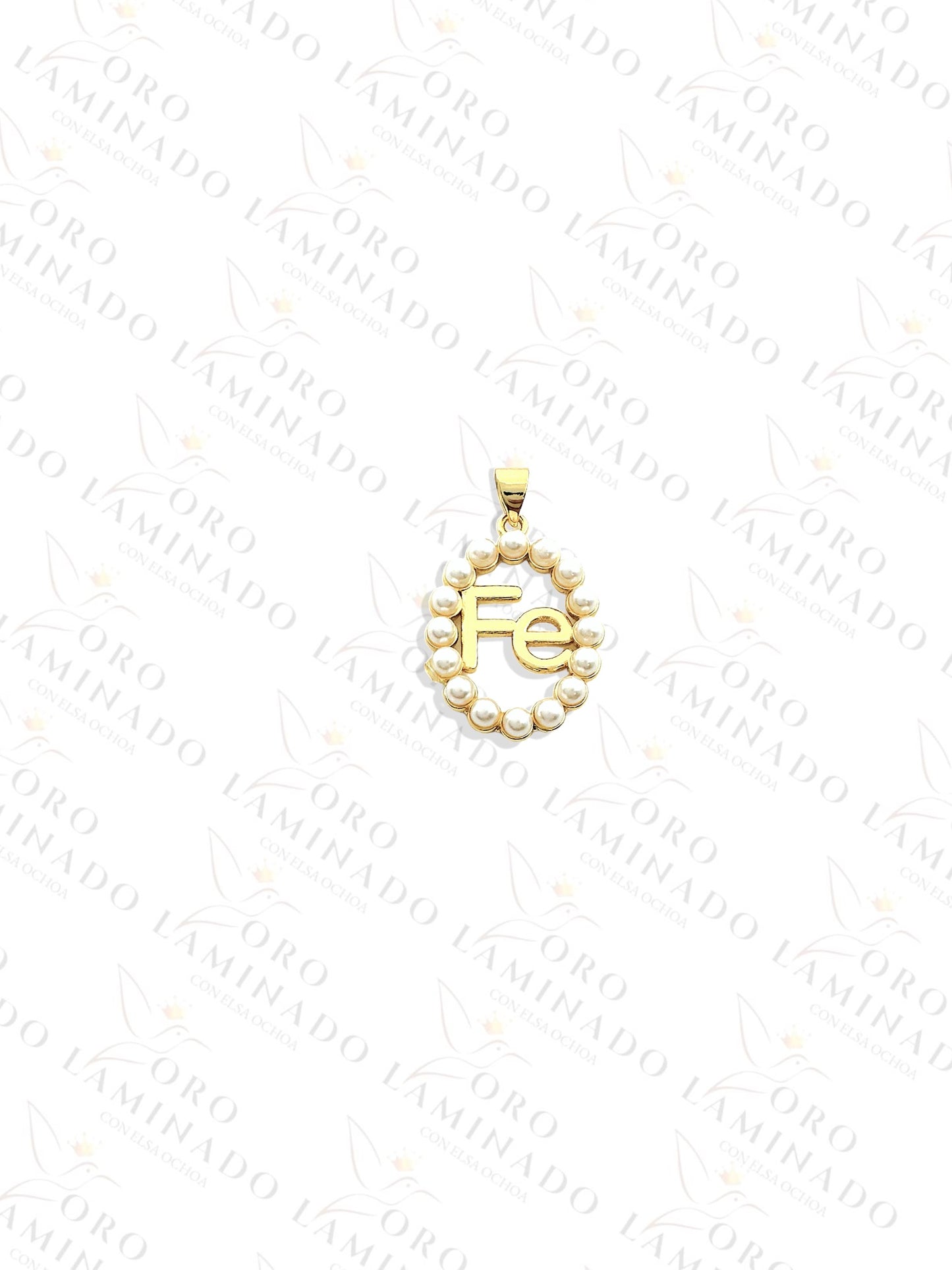 Oval "Fe" Pearl Pendant Y216