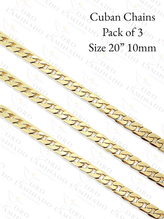 Cuban Chains Pack of 3 Size 20" 10mm Y240