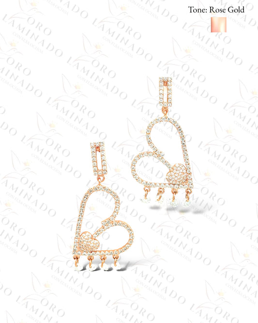 High Quality Rose Gold Heart Earrings Y172