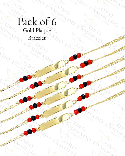 Gold Plaque Bracelet (Pack of 6) Y457