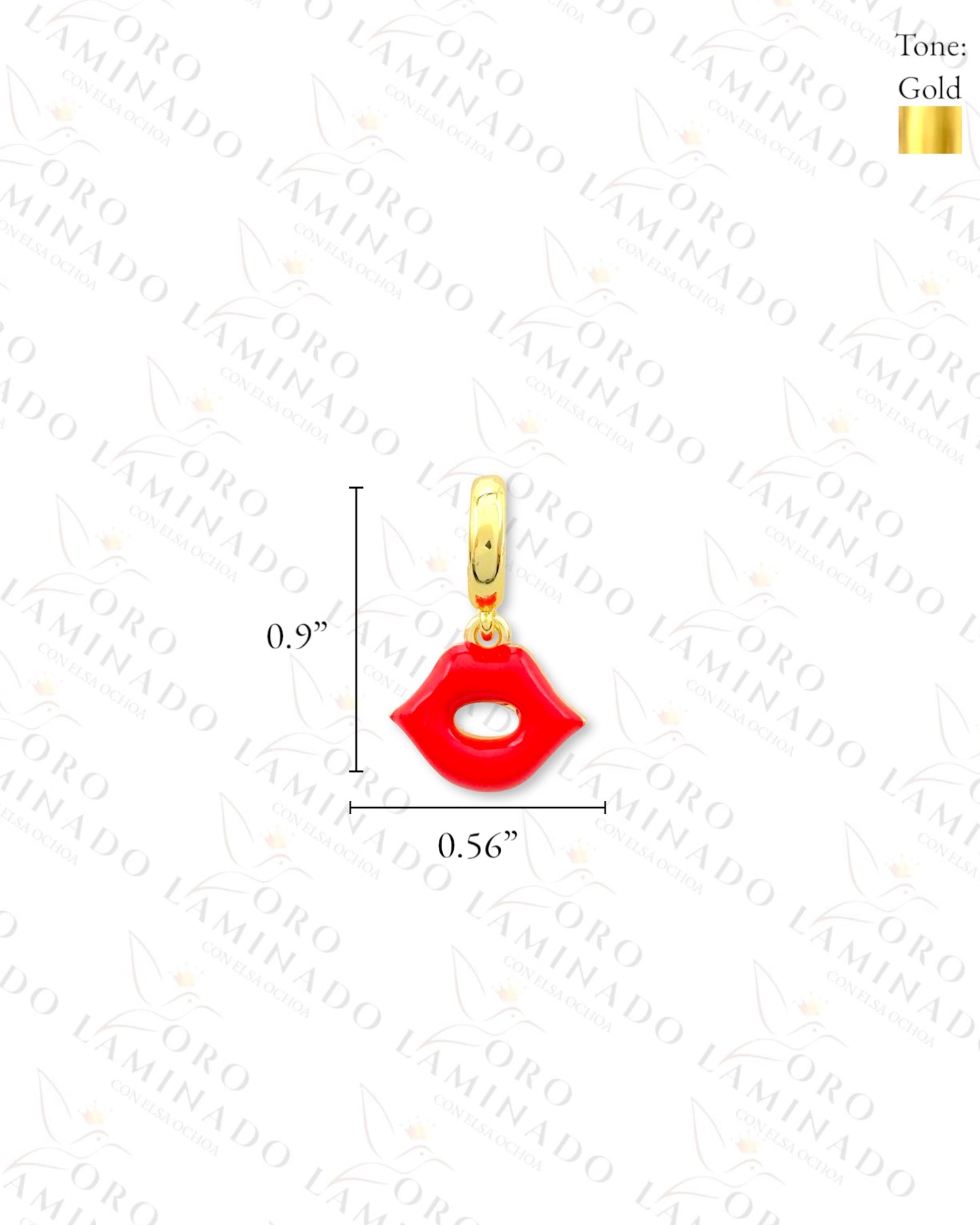 Red Lips Charm (Gold Filled) B392