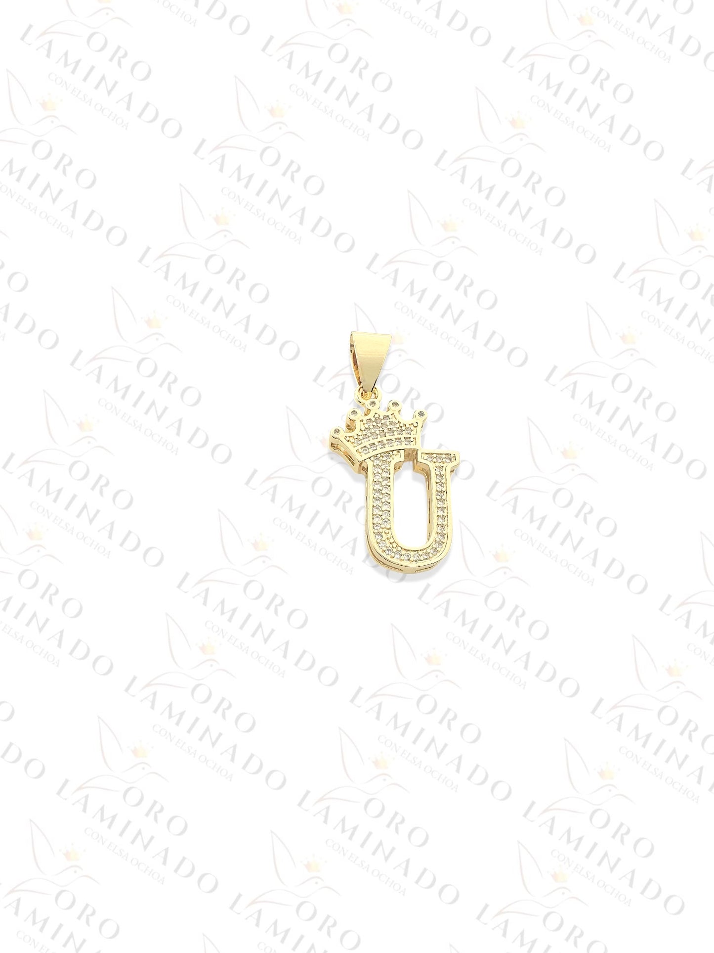 Letter "U" Crown Pendant B170