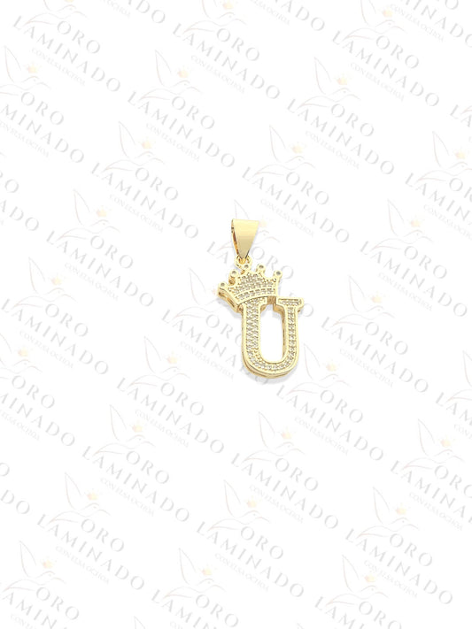 Letter "U" Crown Pendant B170