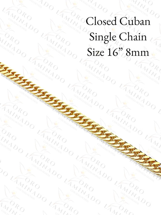 Closed Cuban Single Chain Size 16" 8mm G200