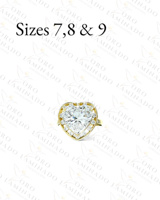 High Quality Crystal Heart Stone Ring G468