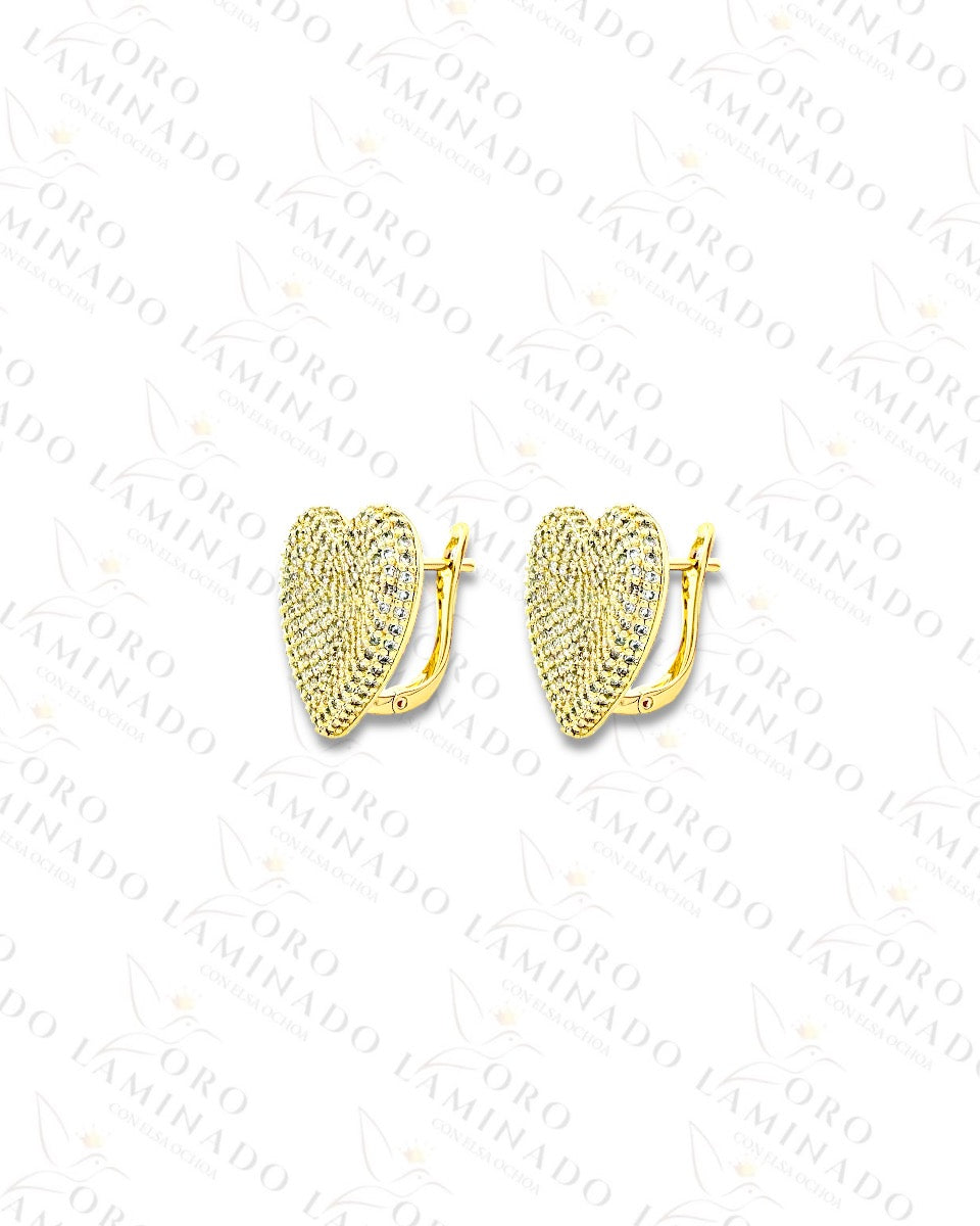 High Quality Diamond Heart Earrings Y144