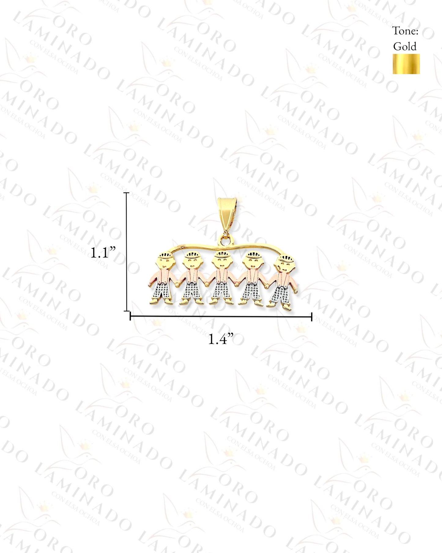 Three Tones Five Boys Pendant (Gold Filled) C159