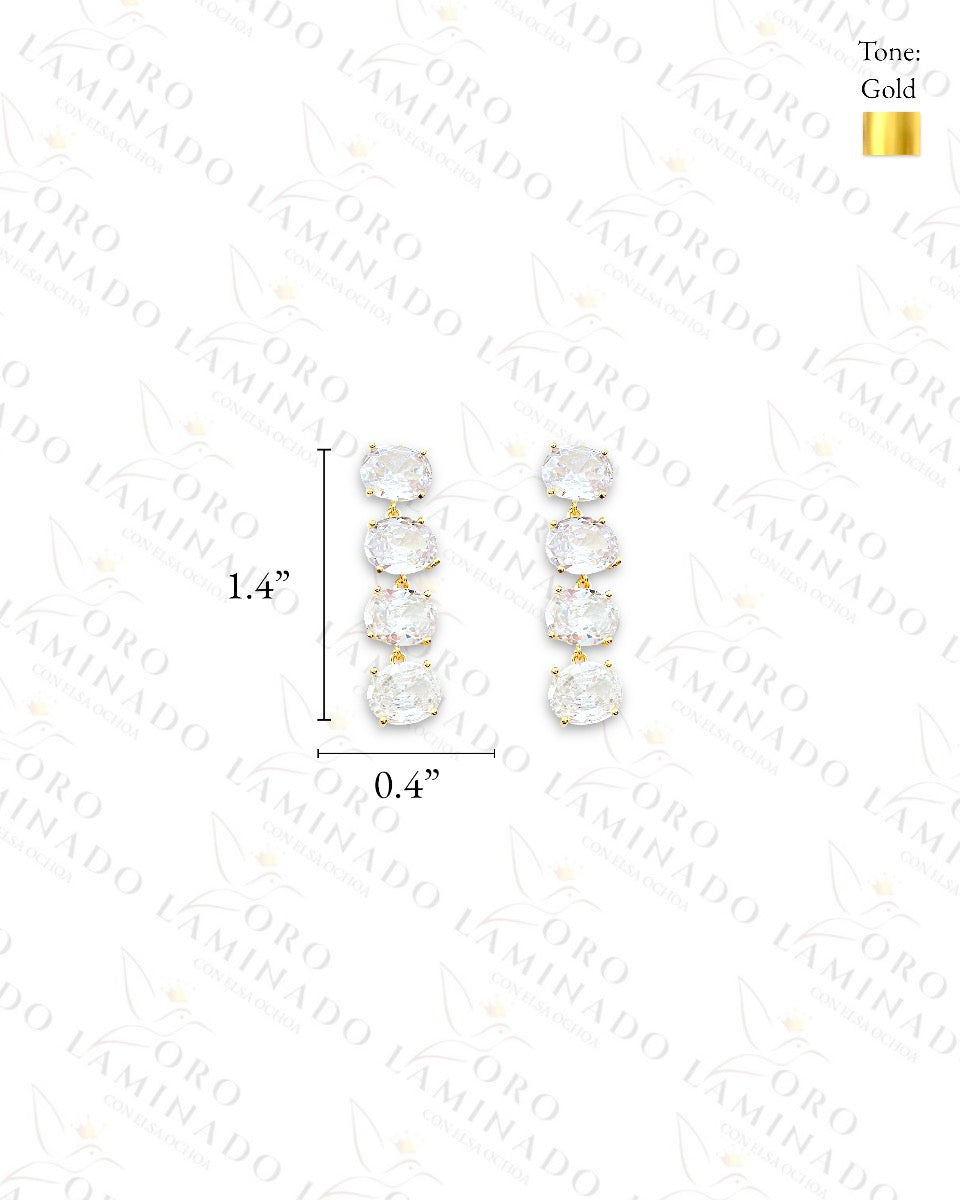 High Quality Diamond Circle Long Earrings R113