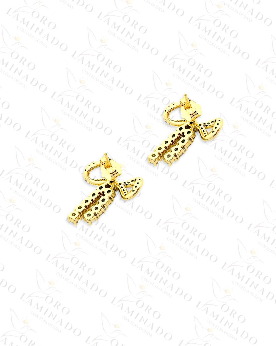 High Quality Diamond Bow Earrings R456