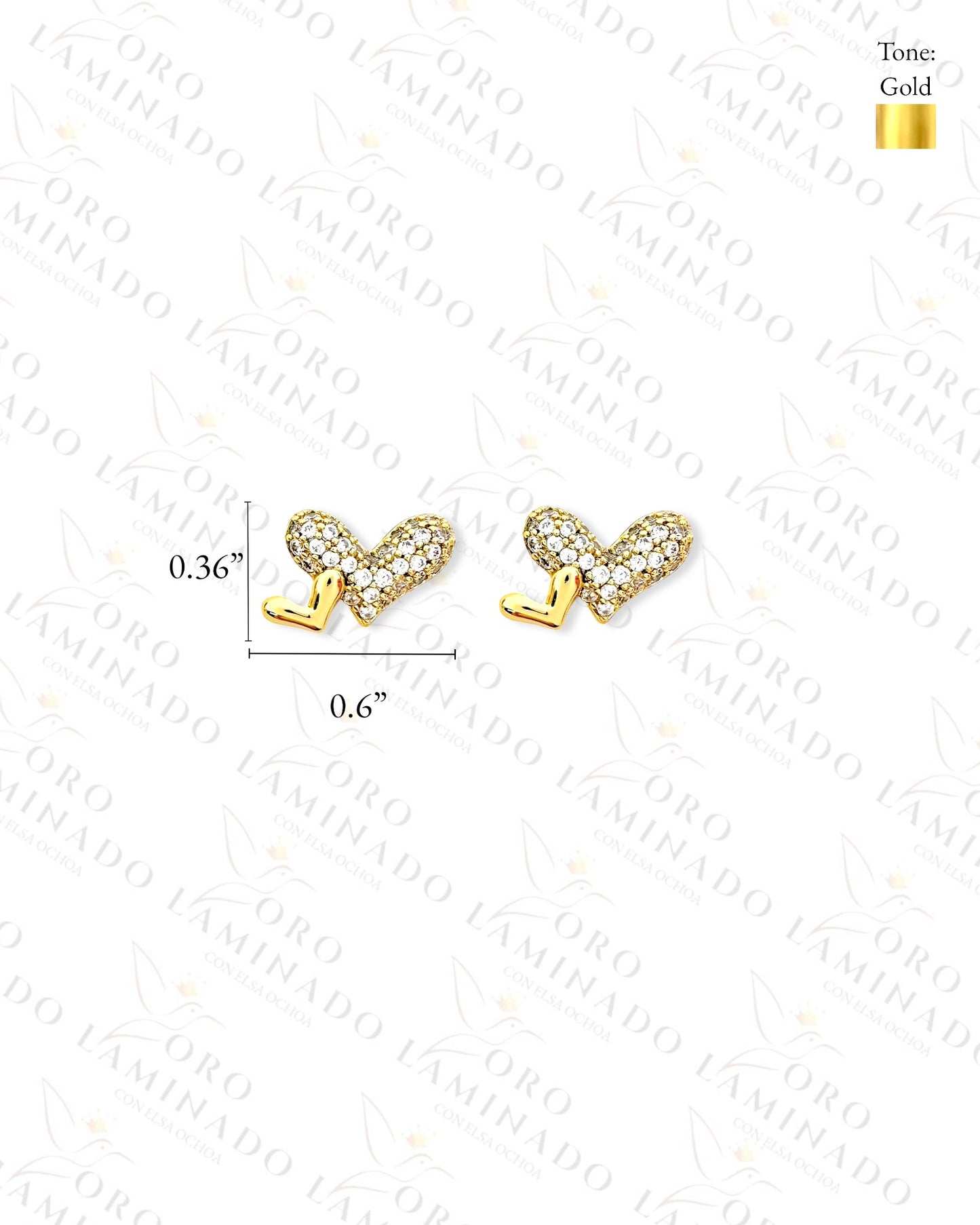 High Quality Diamond Mini Heart Earrings C310