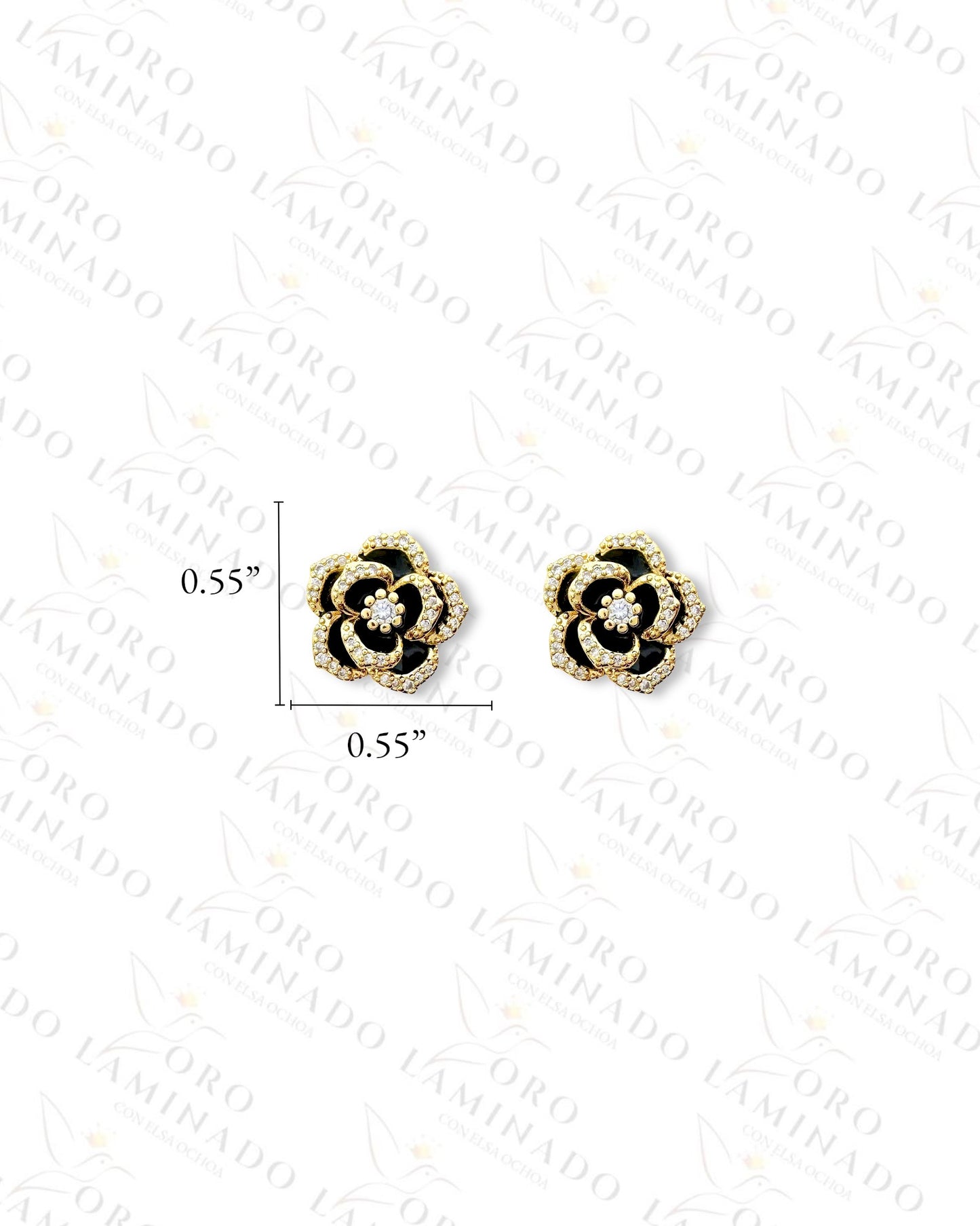 Gold Filled Dark Flower Set Y202