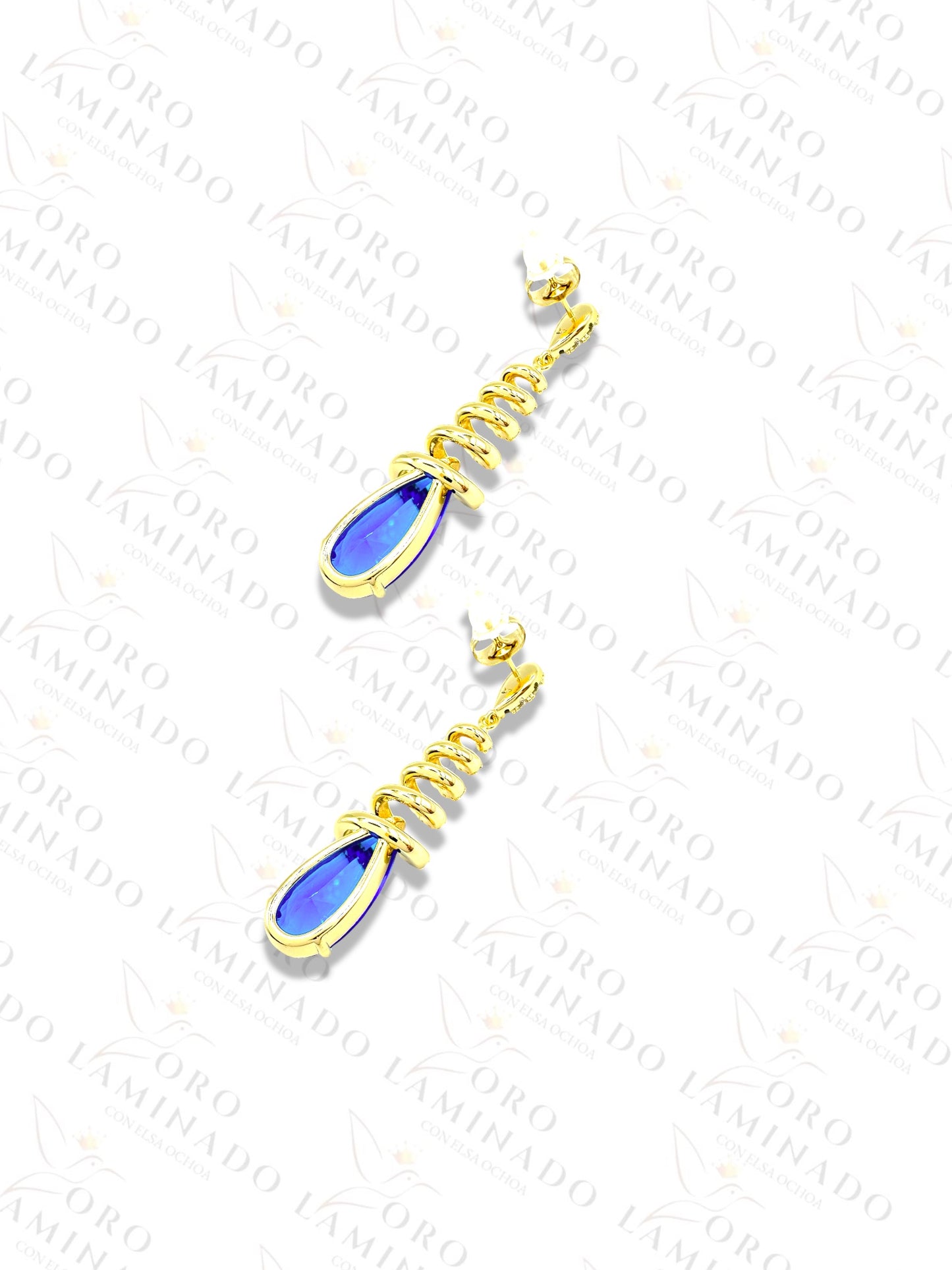 High Quality Blue Swirled Earrings G132