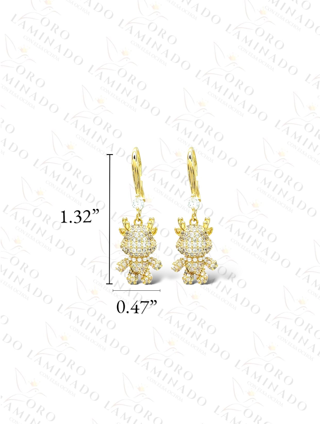 High Quality Sparkling Reindeer Earrings B434