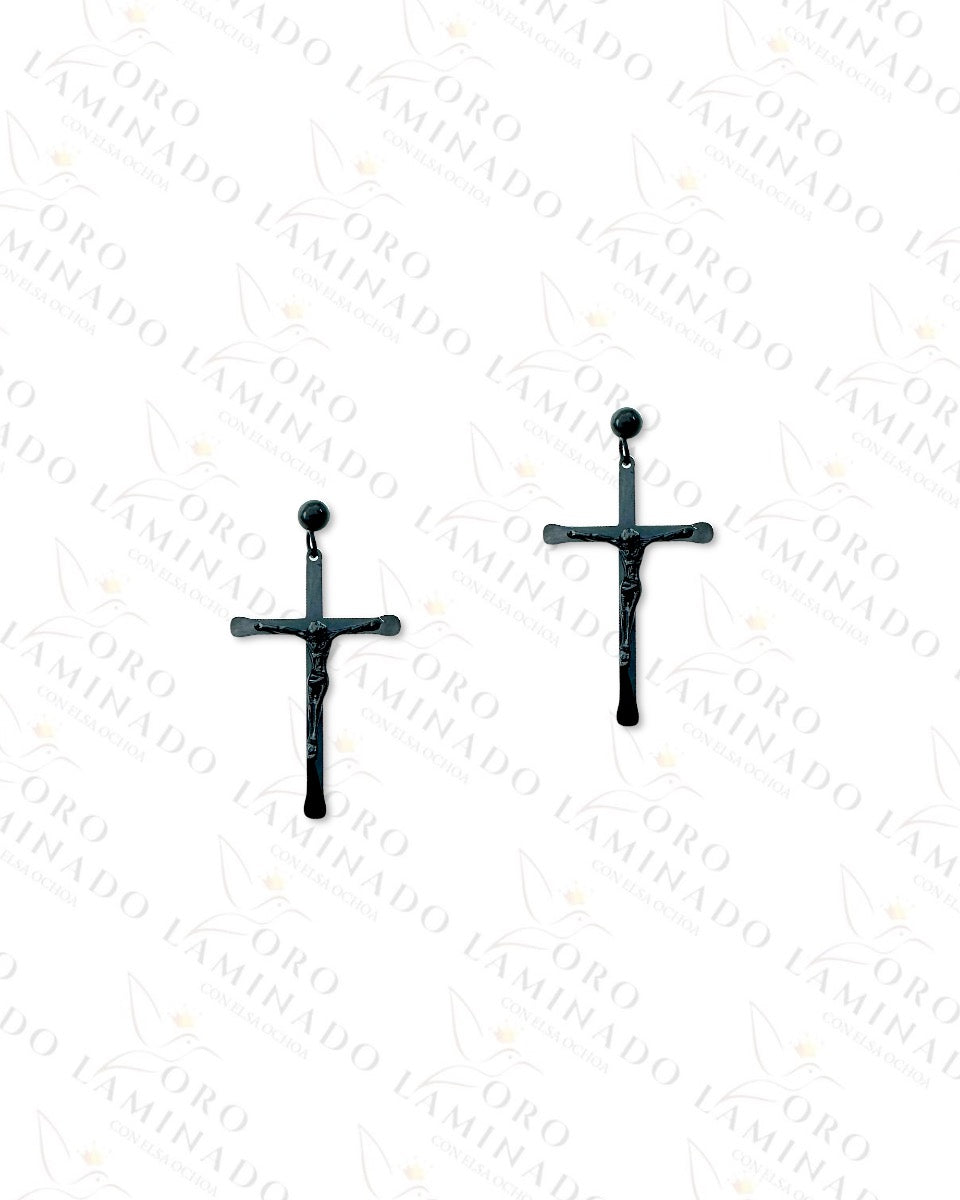 Stainless Steel Dark Cross Men Earrings  Y449