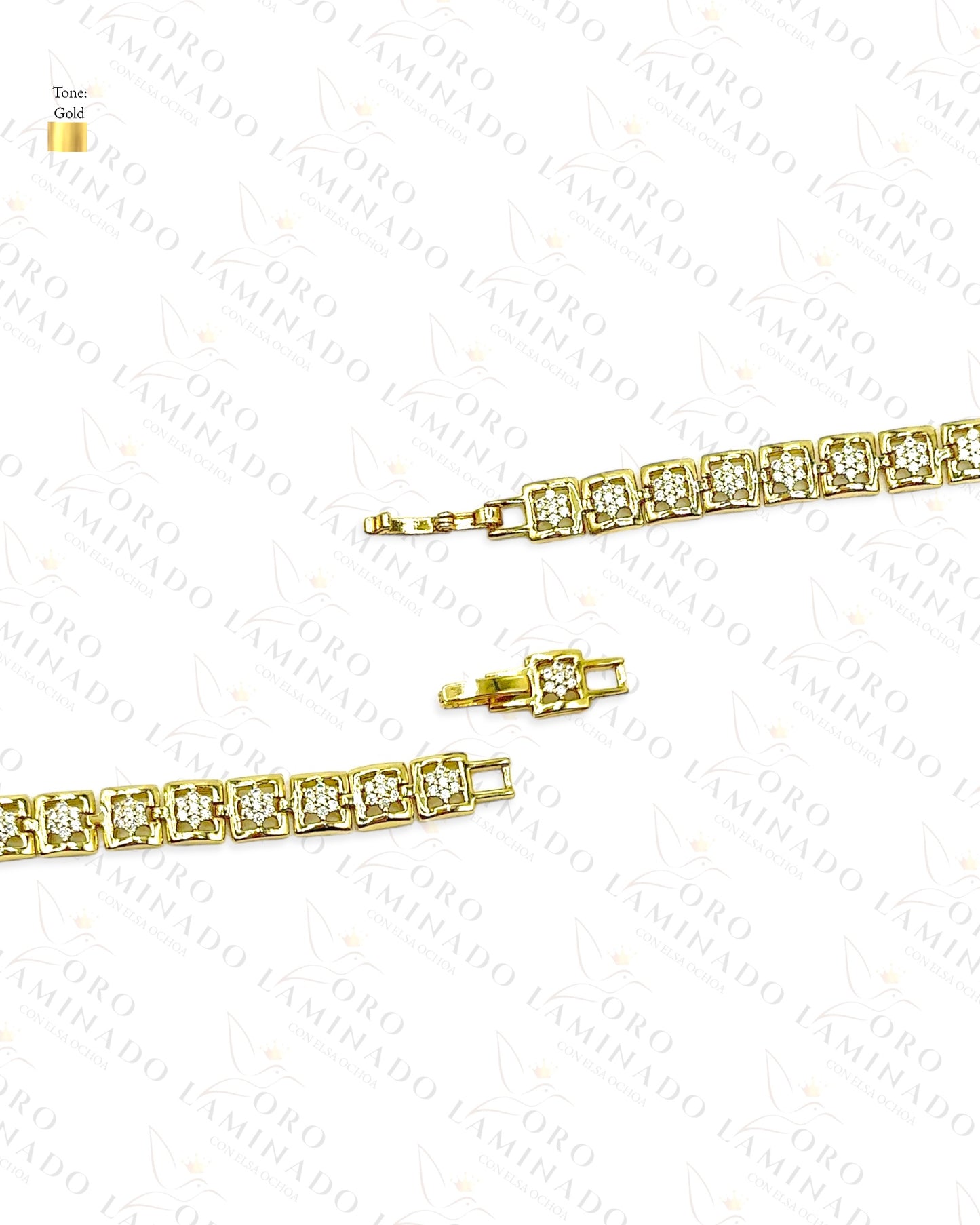 High Quality Square Diamond Bracelet R122