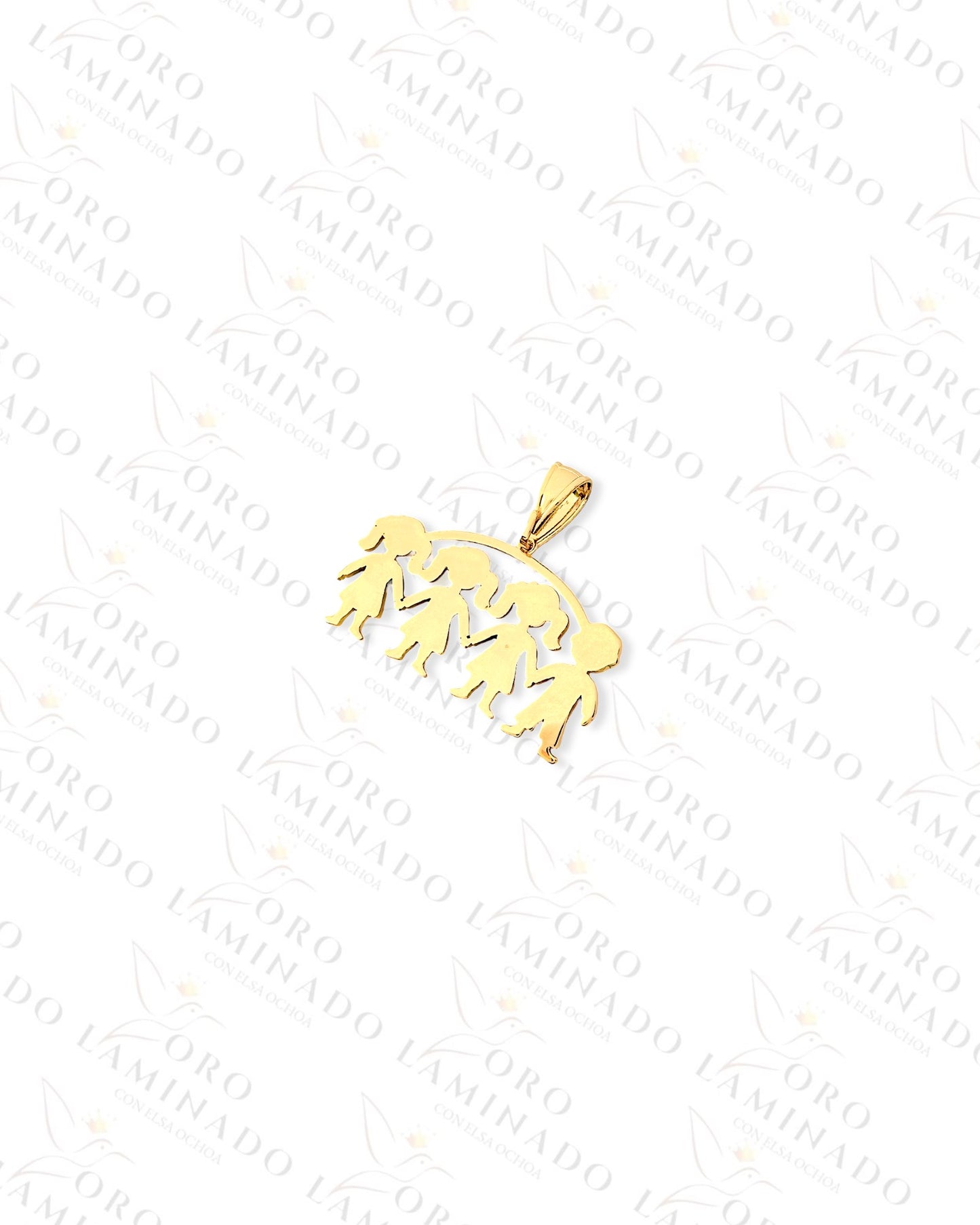 Three Tones Three Girls and One Boy Pendant (Gold Filled) Y477