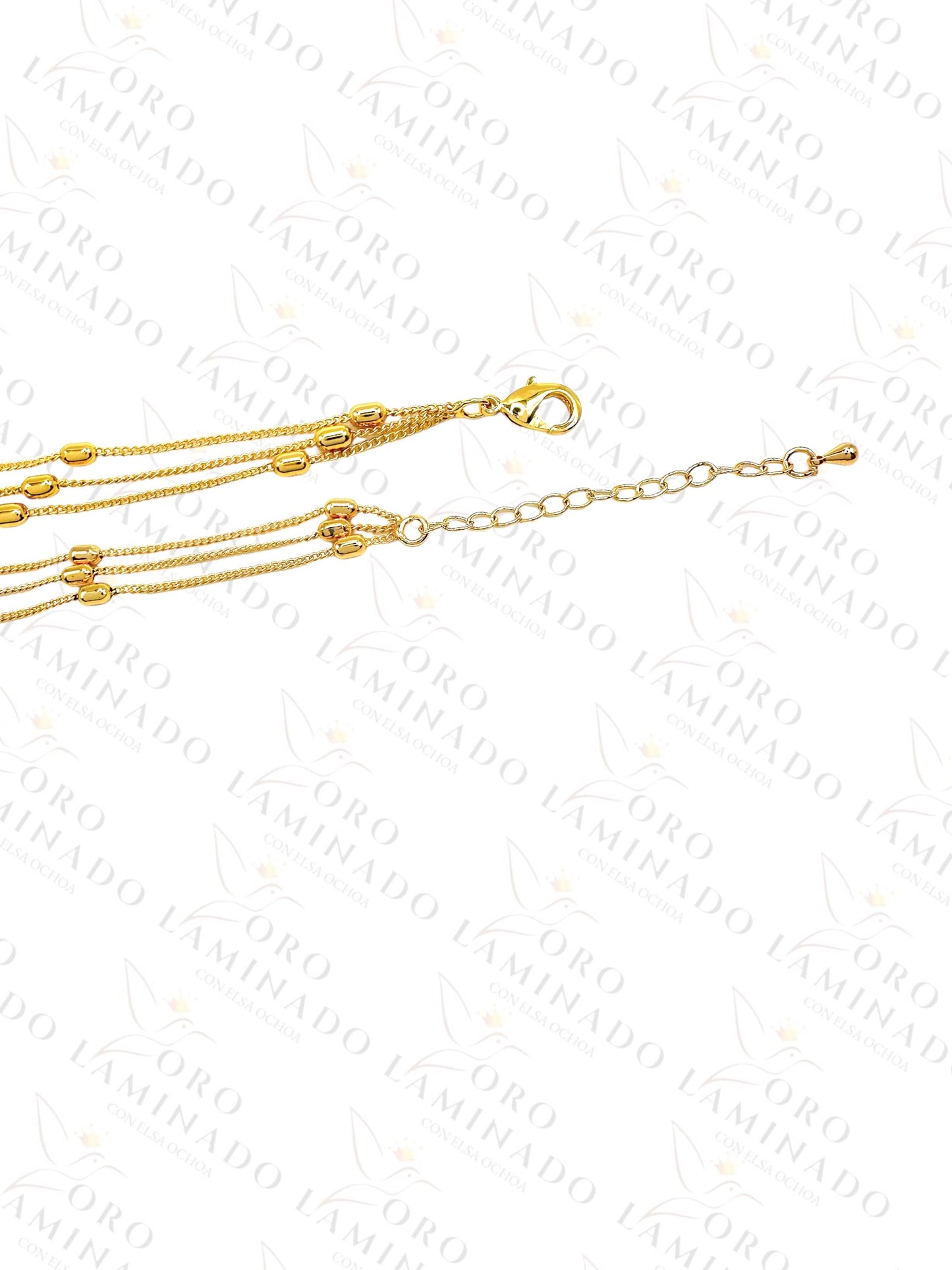 Gold Triple Chain Anklet (Pack of 6) B179