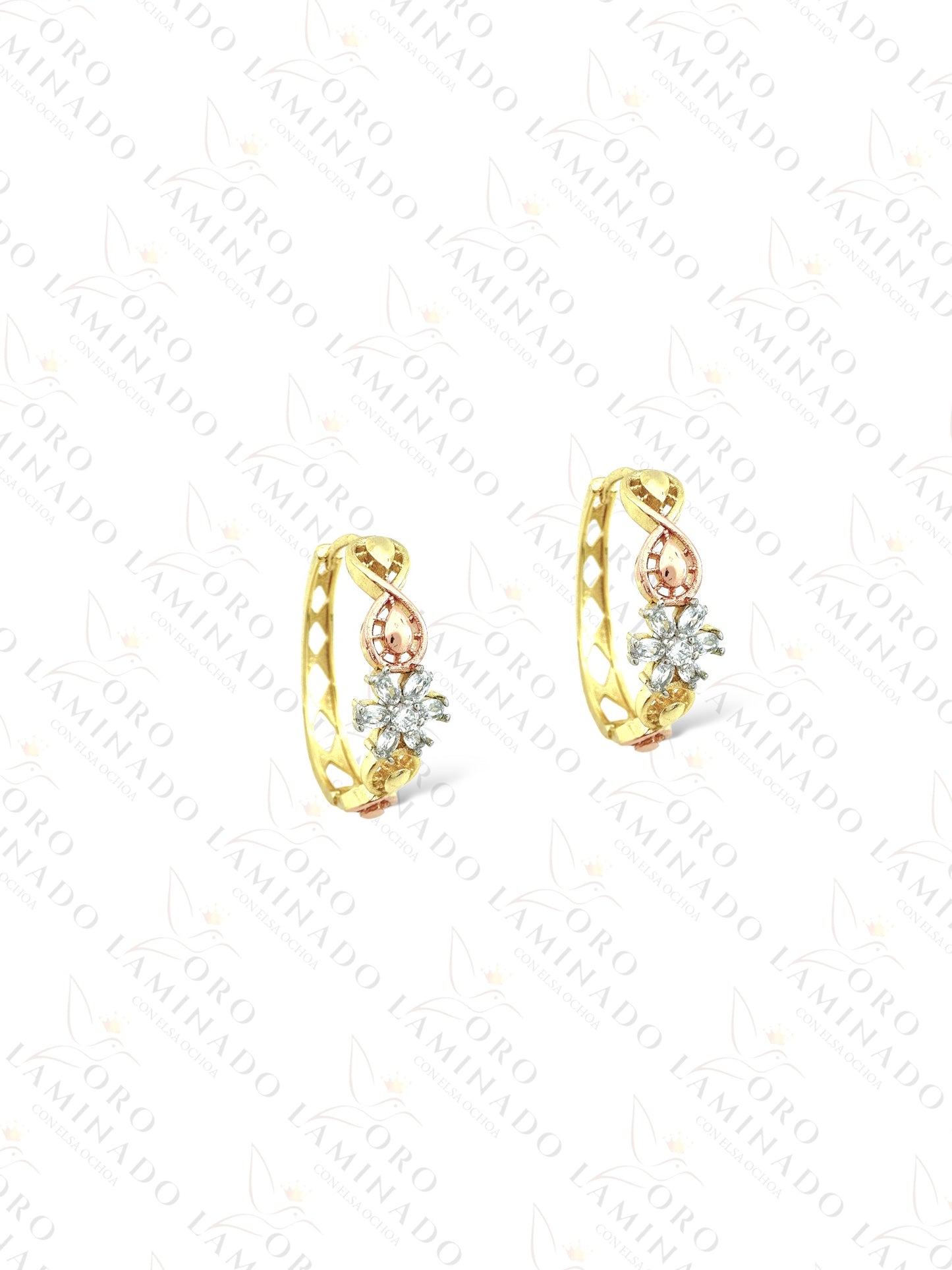 High Quality Infinity Flower Hoop Earrings B144