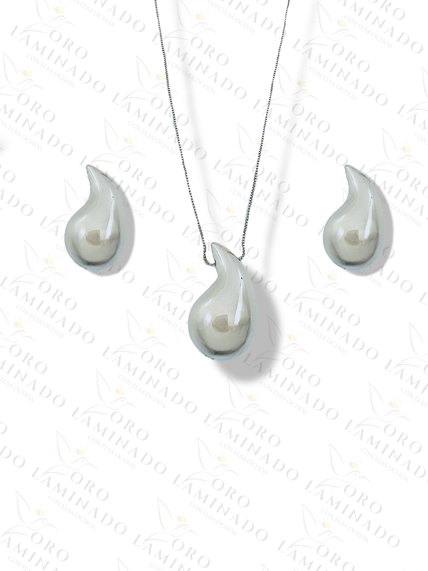 Gold Filled Rain Drop Silver Set  B86