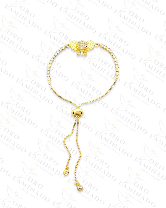 Gold Filled Sky Mini Elephant Adjustable Bracelet R369